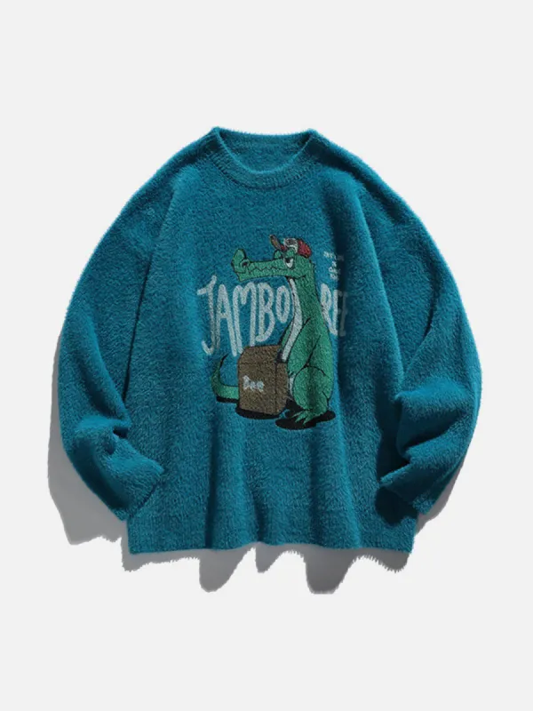 Aelfric Eden Crocodile Printing Knitting Sweater sold by Aelfric Eden