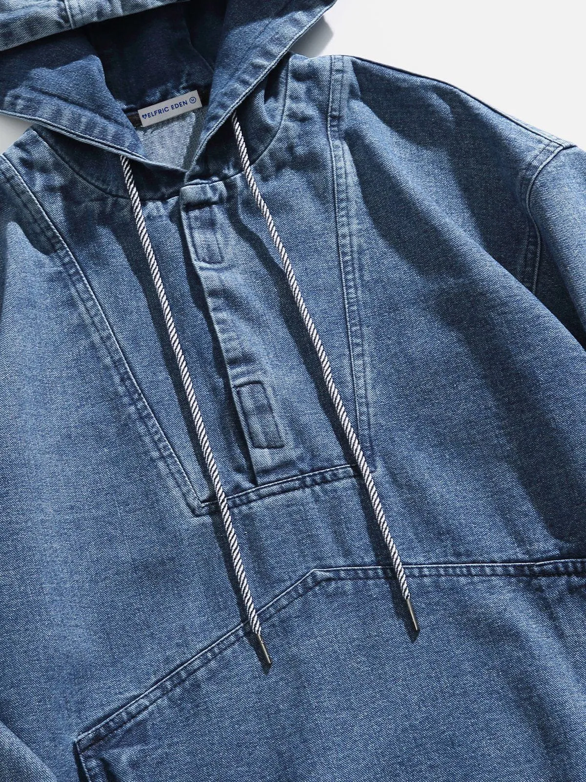 Aelfric Eden Denim Patchwork Pullover Hoodie sold by Aelfric Eden product image thumbnail 3