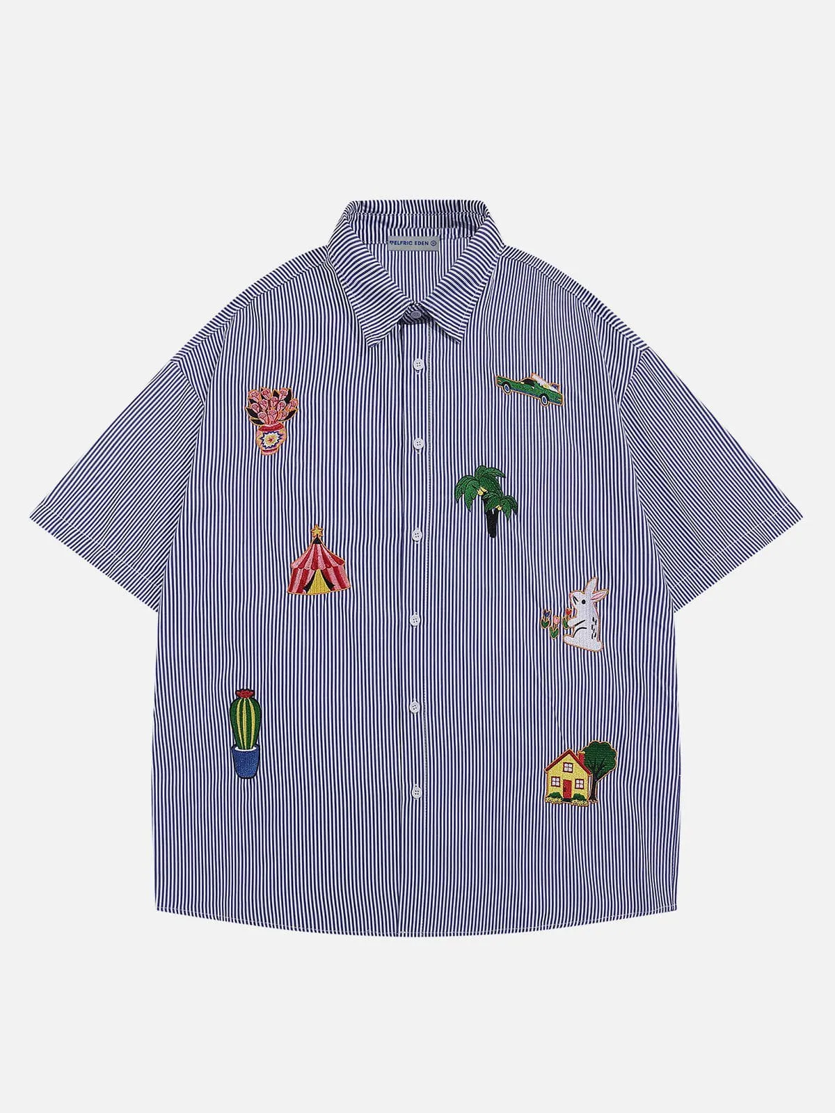 Aelfric Eden Cartoon Embroidery Short Sleeve Shirt sold by Aelfric Eden product image thumbnail 2