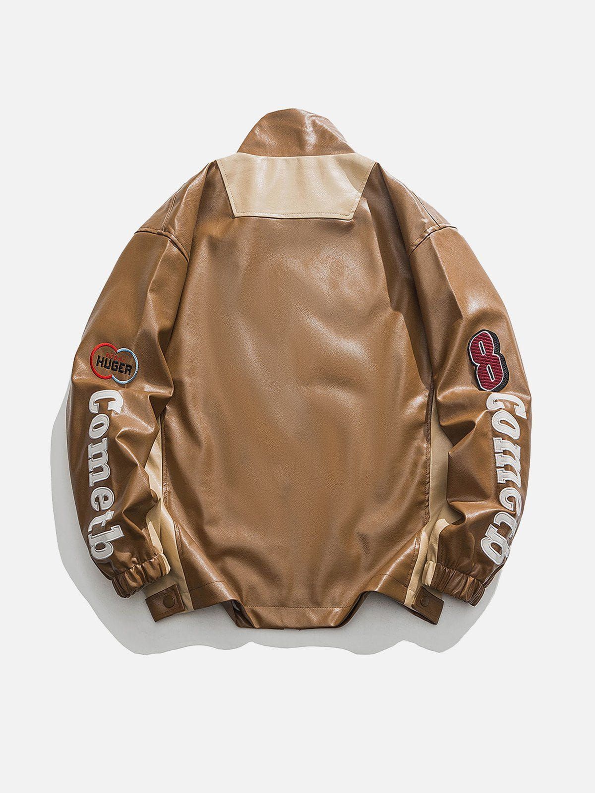 Aelfric Eden Embroidery Patchwork Leather Jacket sold by Aelfric Eden product image thumbnail 2