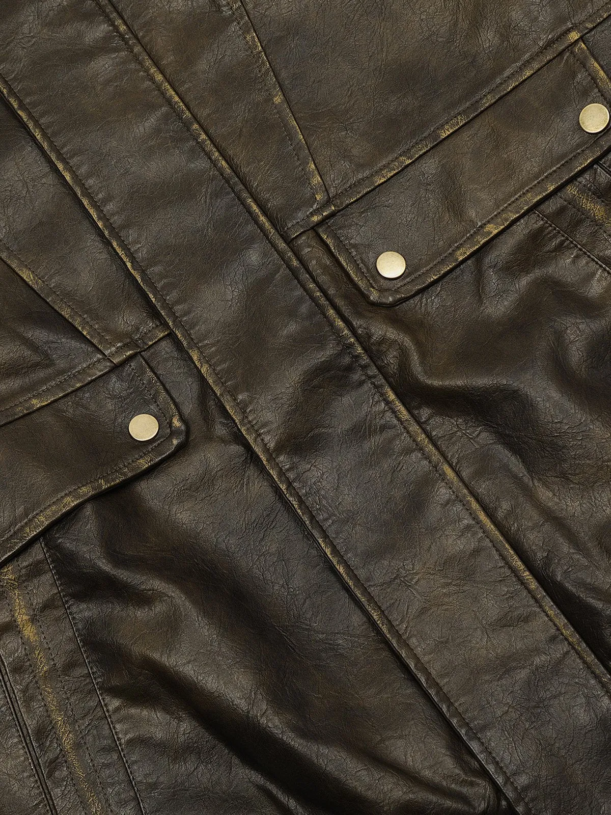 Aelfric Eden Dip-Dye Washed Faux Leather Jacket sold by Aelfric Eden product image thumbnail 4