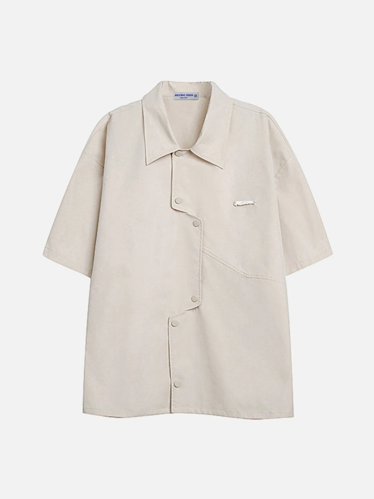 Aelfric Eden Irregular Placket Short Sleeve Shirt sold by Aelfric Eden product image thumbnail 3