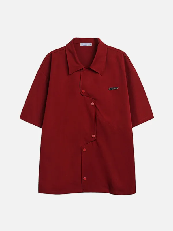 Aelfric Eden Irregular Placket Short Sleeve Shirt sold by Aelfric Eden