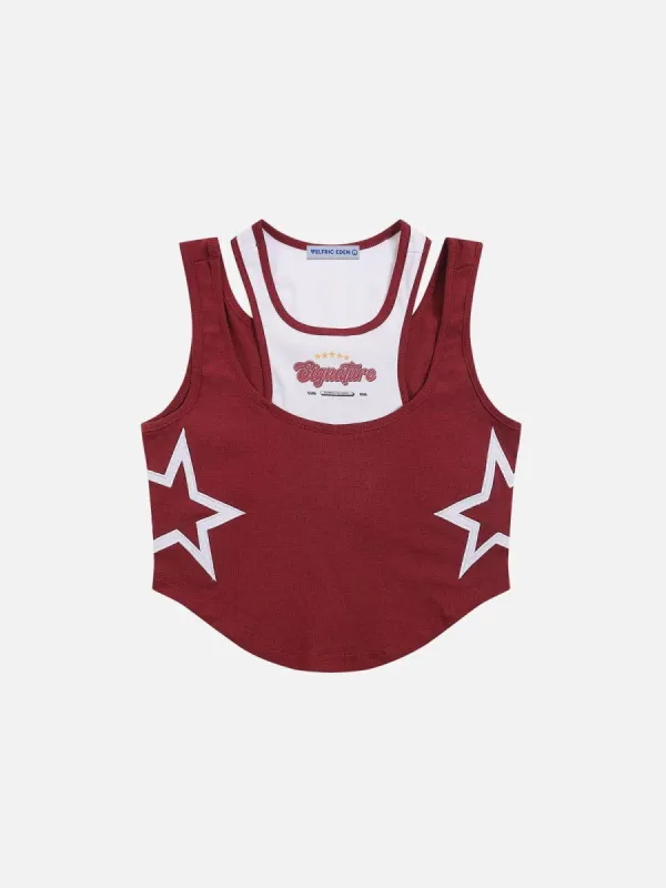 Embroidery Star Tank Top sold by Aelfric Eden