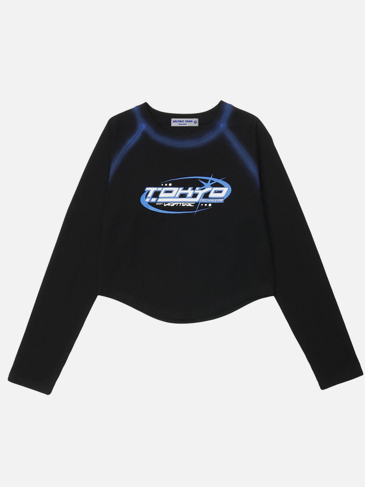 Irregular Hem Letter Print Long Sleeve sold by Aelfric Eden product image thumbnail 2