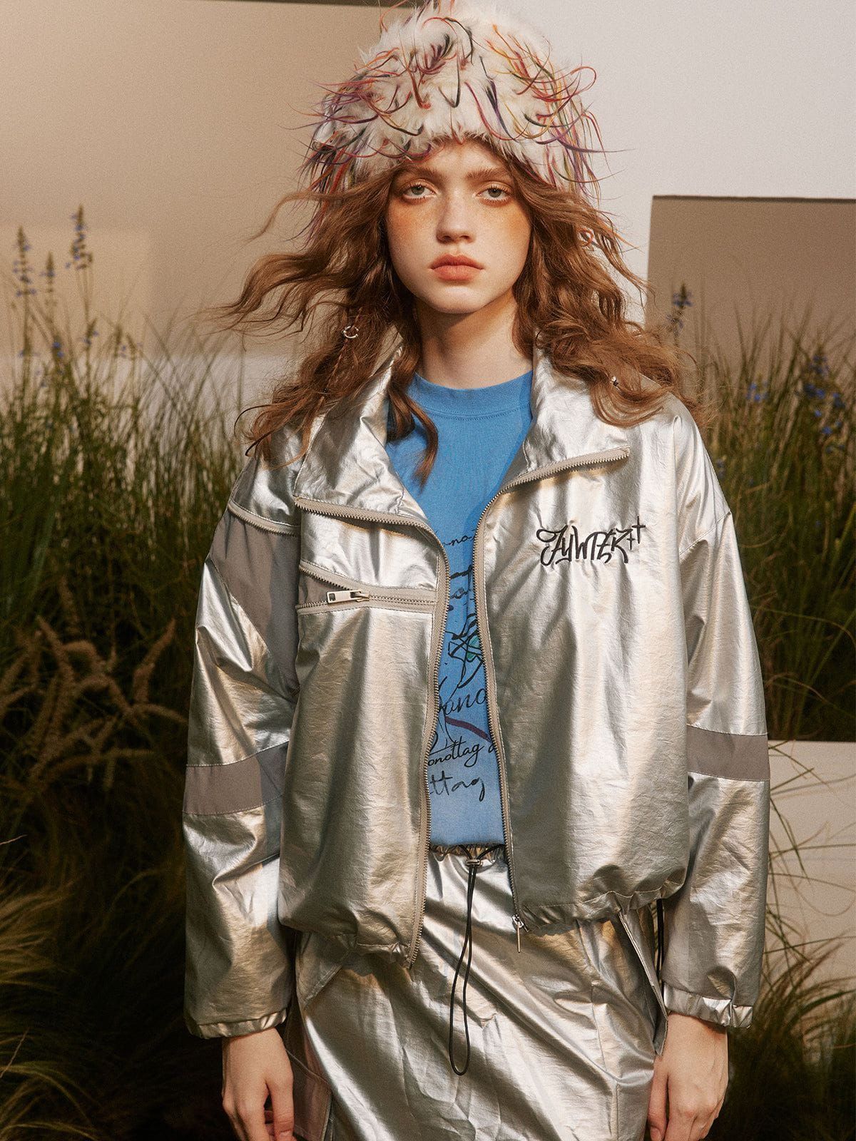 Irregular Zip Up Patchwork Jacket sold by Aelfric Eden product image thumbnail 2