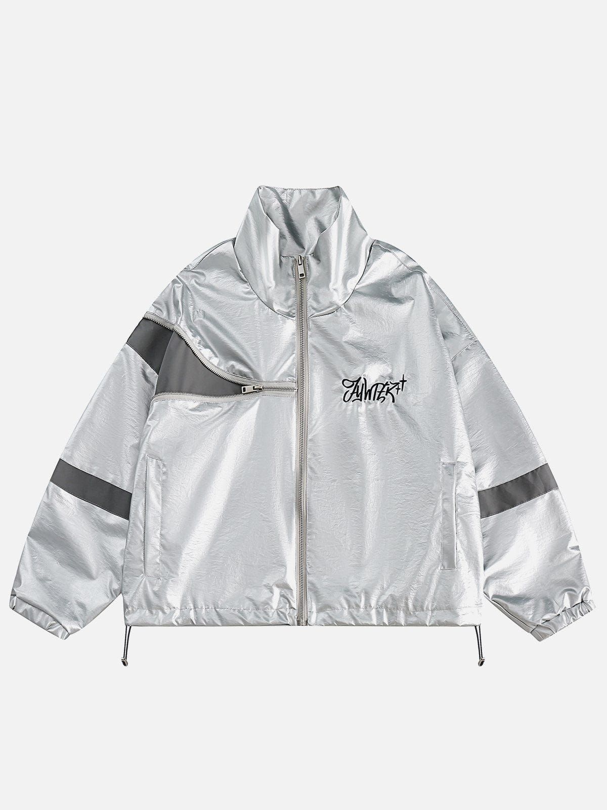 Irregular Zip Up Patchwork Jacket sold by Aelfric Eden