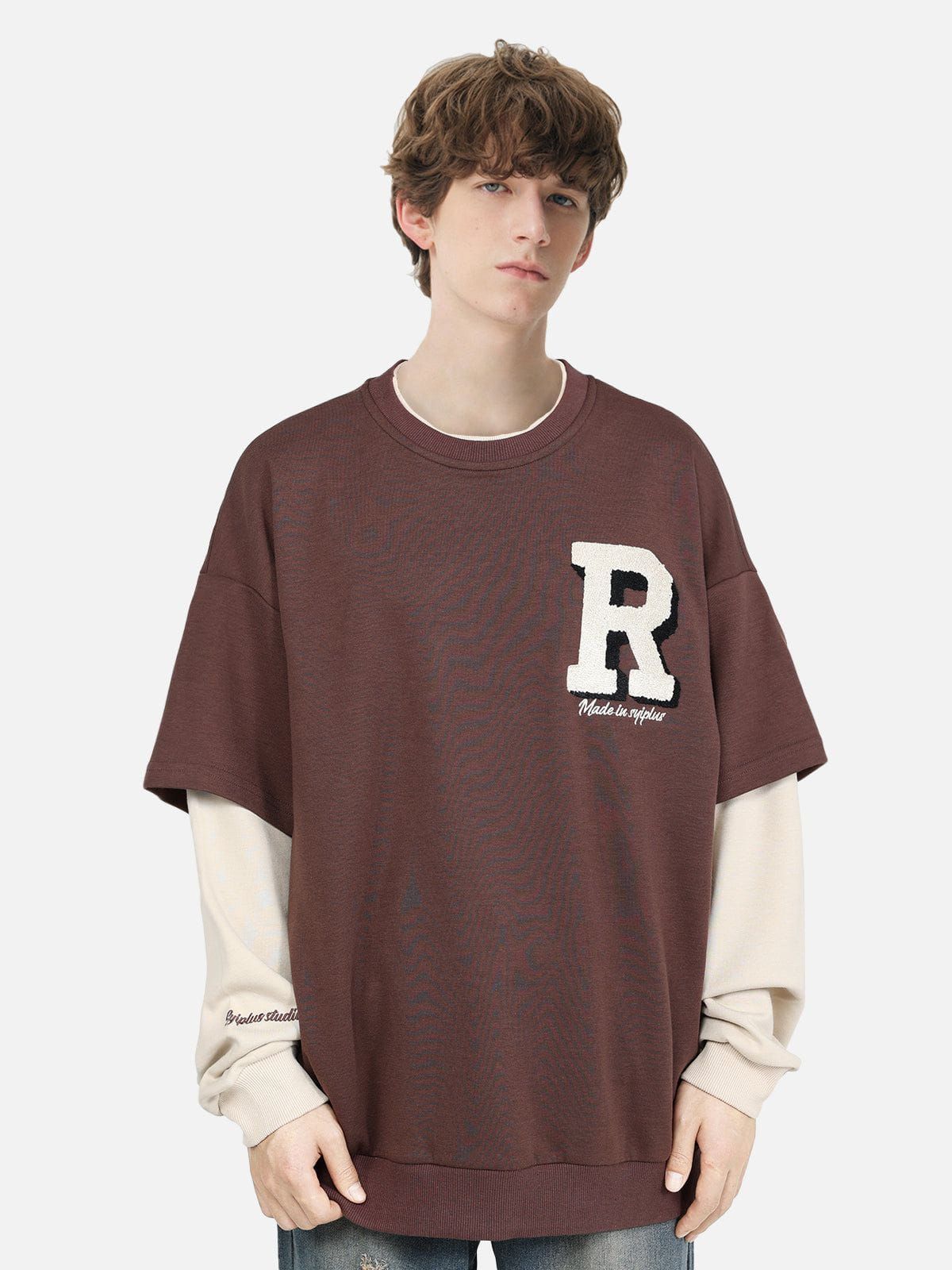 Flocked Letter Panel Sweatshirt sold by Aelfric Eden product image thumbnail 2