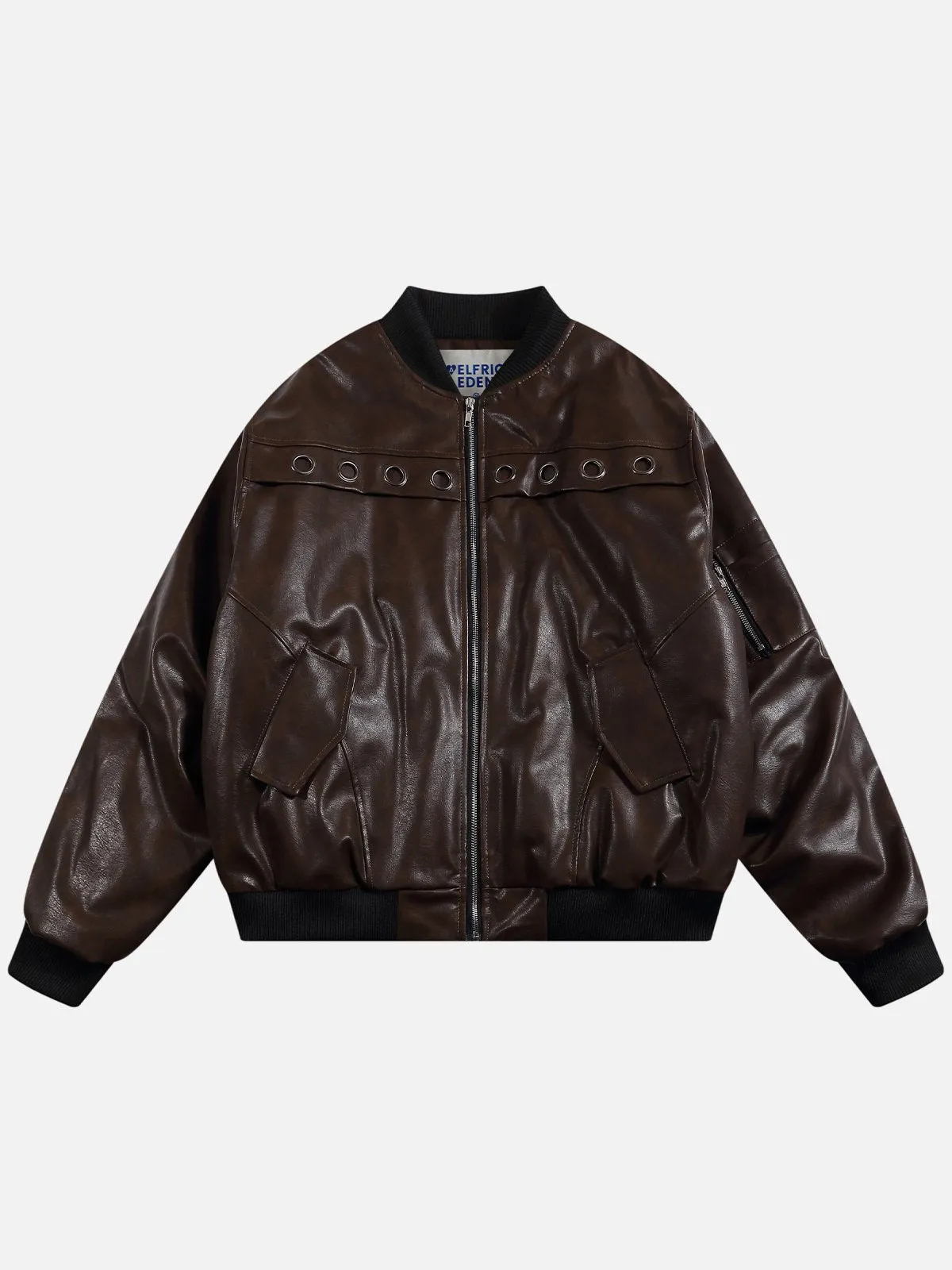 Aelfric Eden Solid Faux Leather Coat sold by Aelfric Eden product image thumbnail 2