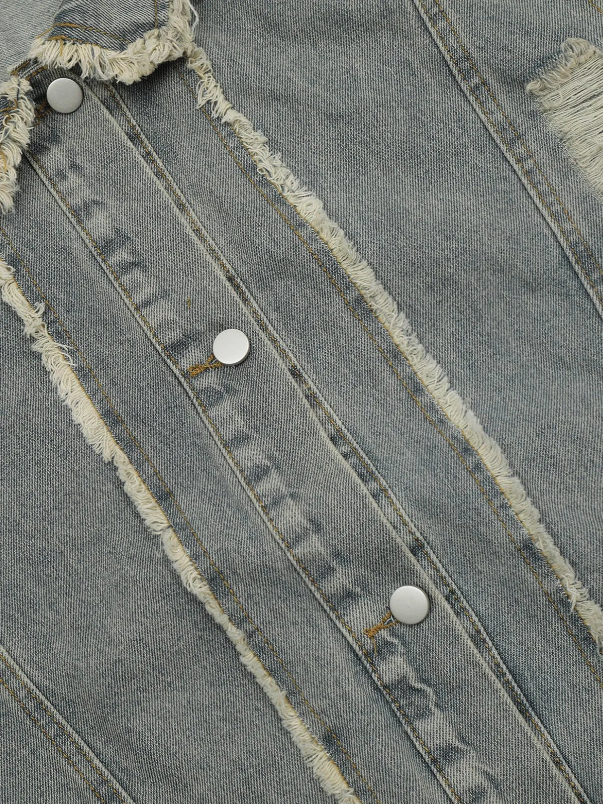 Aelfric Eden Fringe Distressed Denim Jacket sold by Aelfric Eden product image thumbnail 3