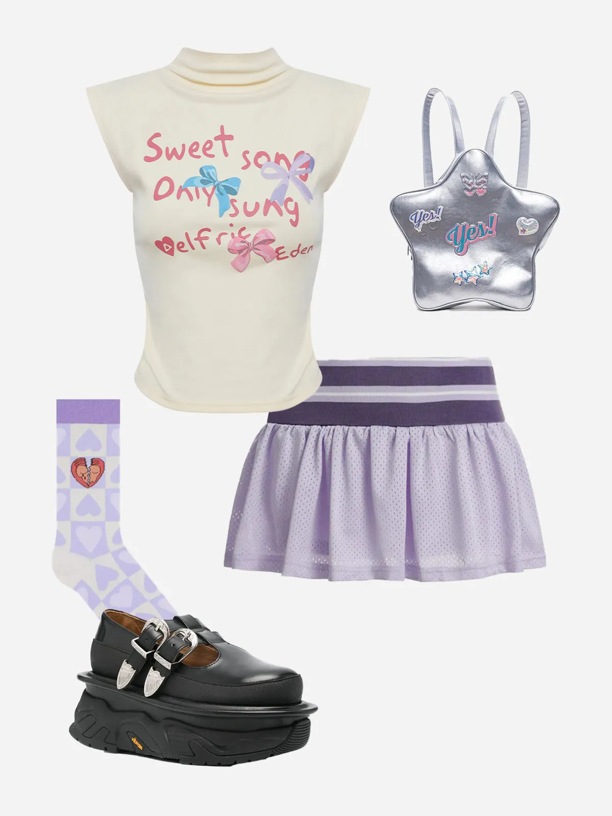 Aelfric Eden Stripe Mesh Tennis Skirt sold by Aelfric Eden product image thumbnail 2