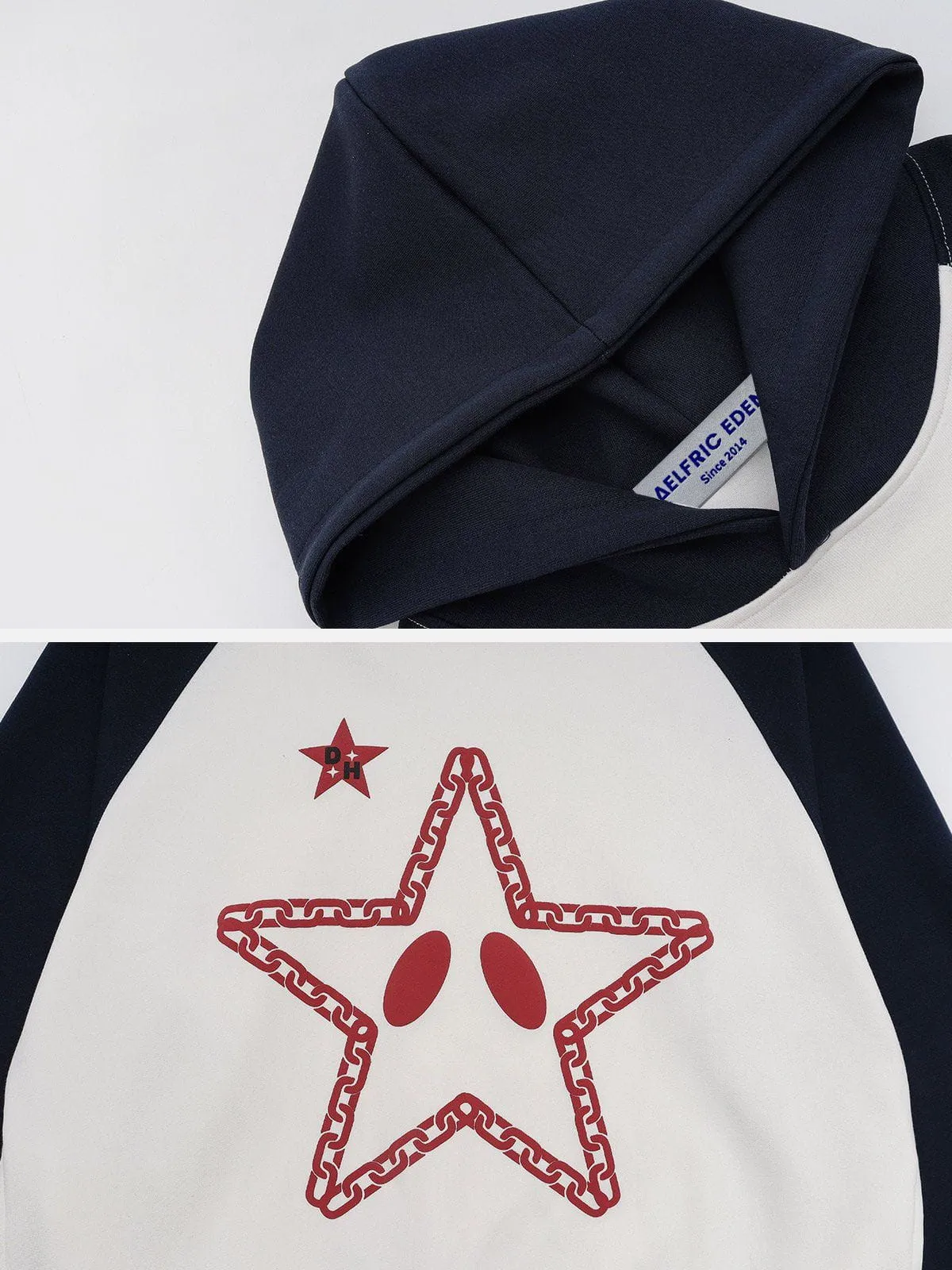 Aelfric Eden Star Print Patchwork Hoodie sold by Aelfric Eden product image thumbnail 4