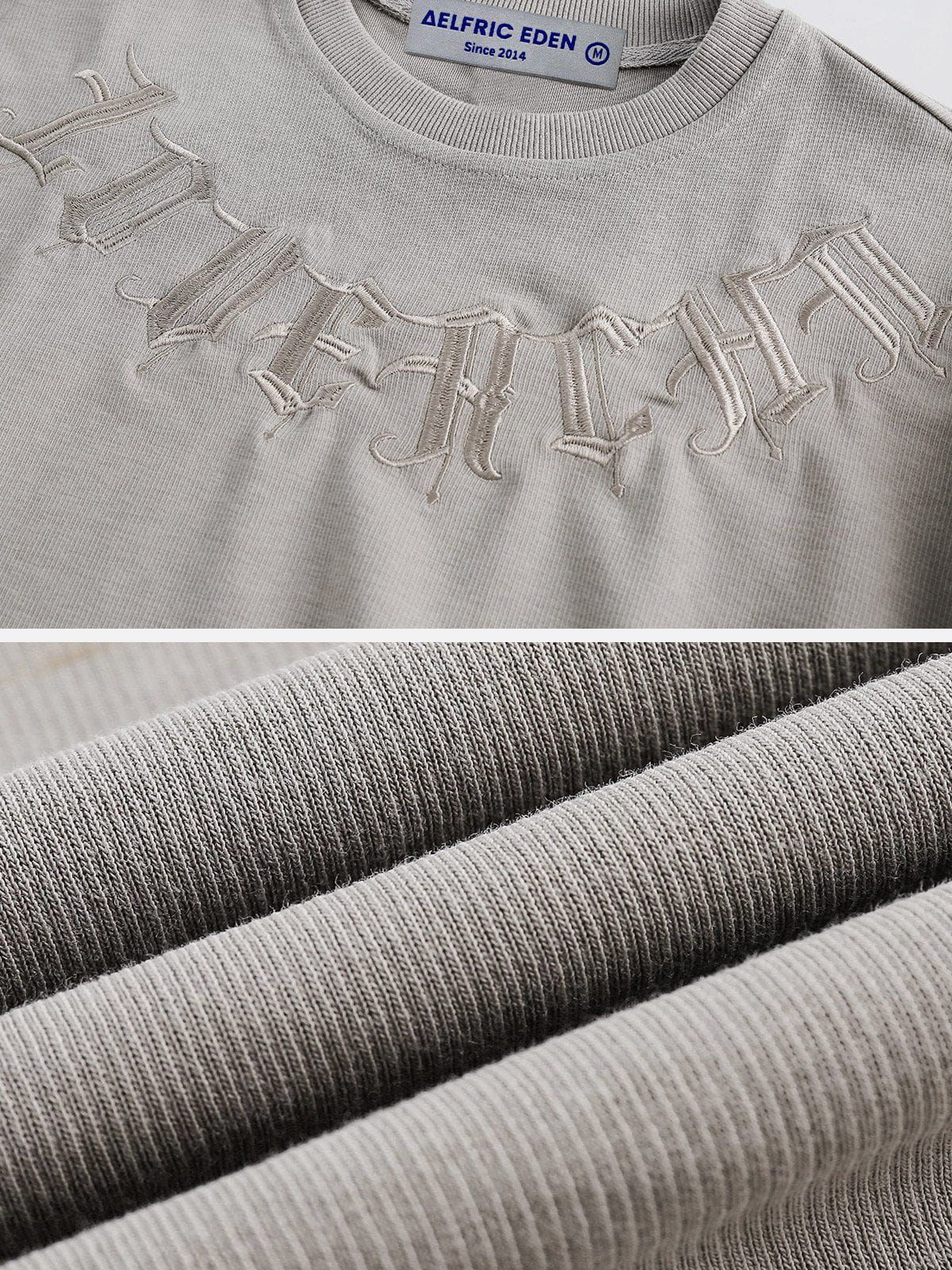 Aelfric Eden Letter Embroidery Sweatshirt sold by Aelfric Eden product image thumbnail 5