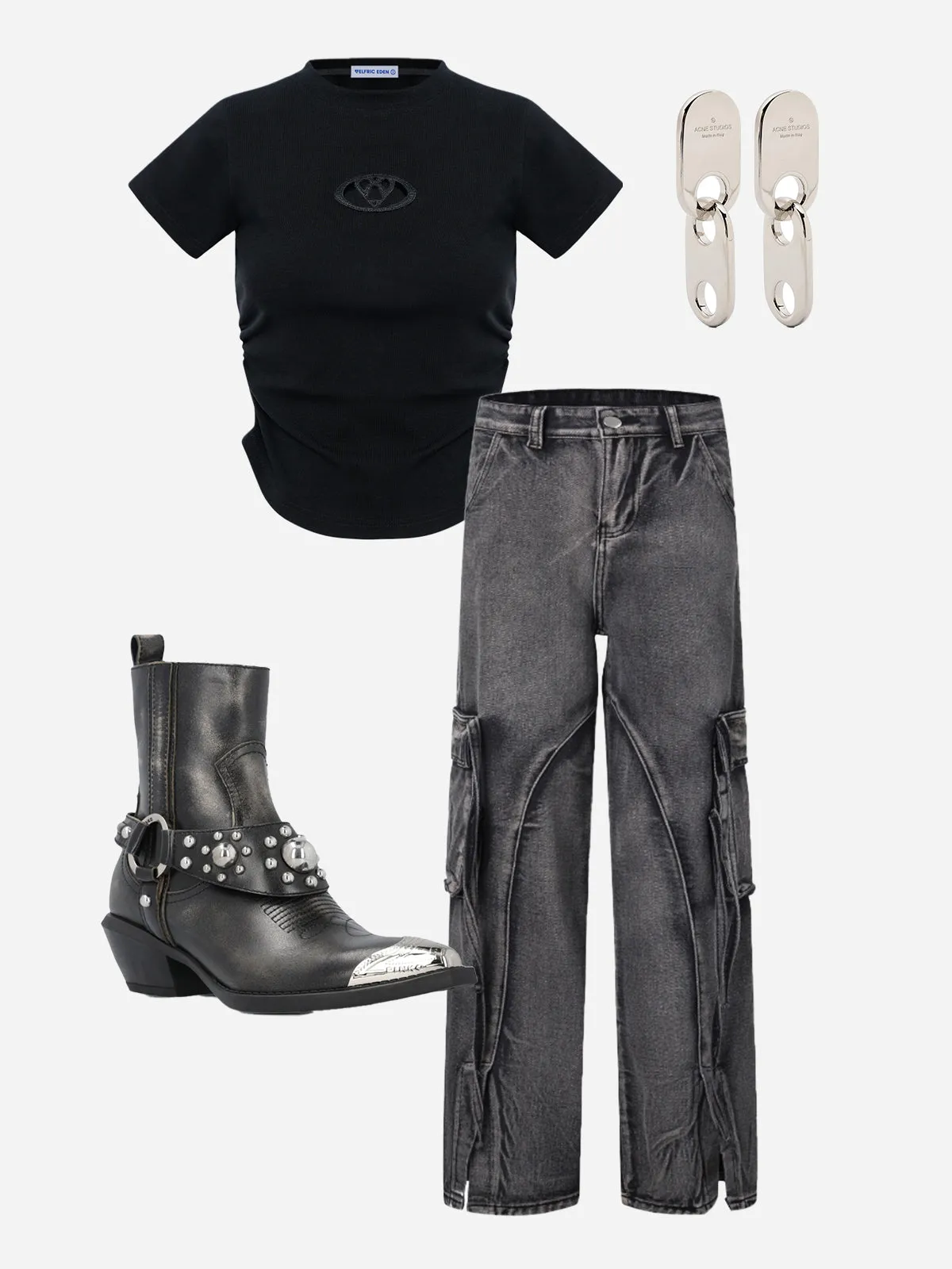 Aelfric Eden Slit Multi Pocket Washed Jeans sold by Aelfric Eden product image thumbnail 2