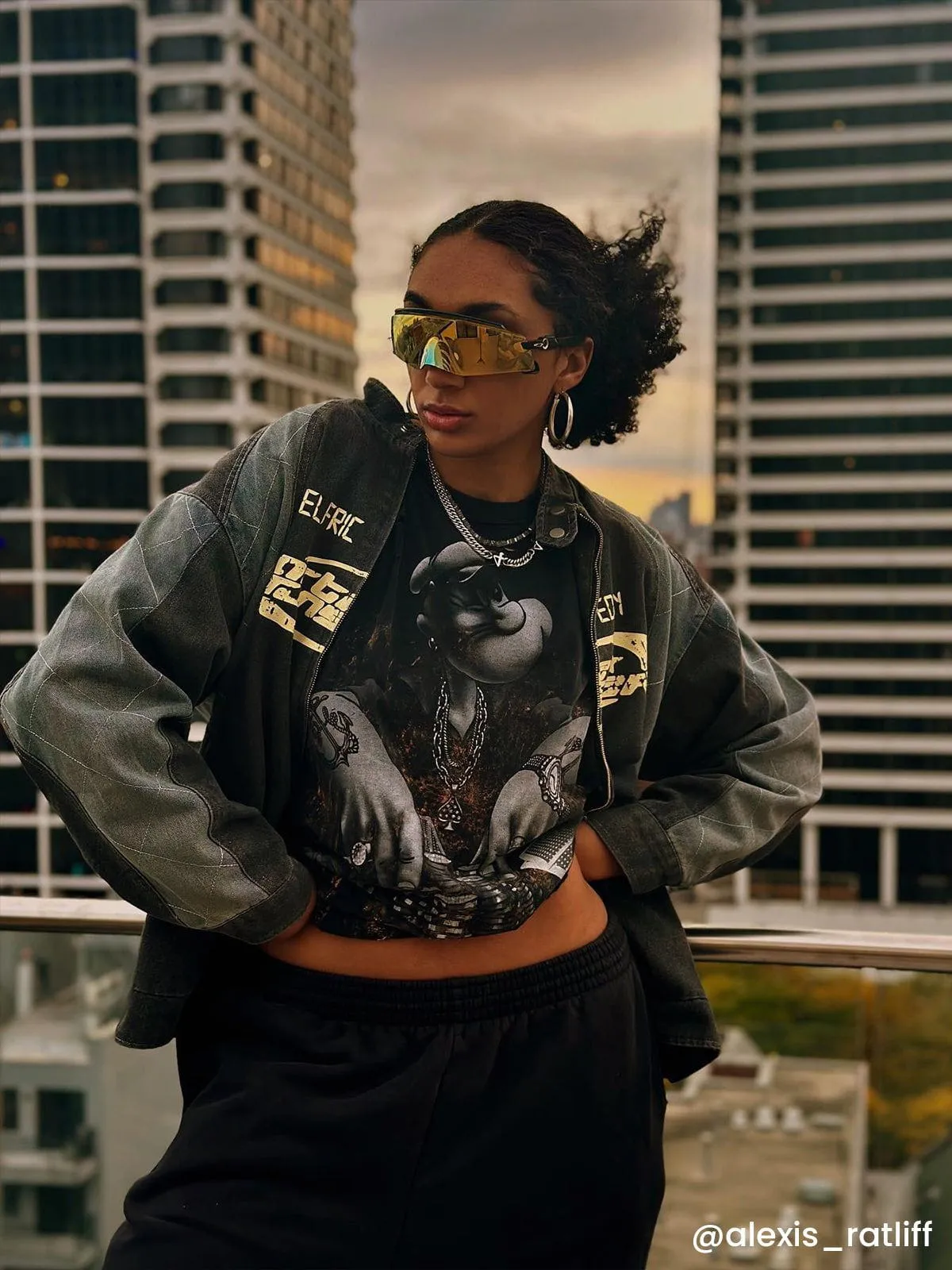 Aelfric Eden Letter Patchwork Washed Jacket sold by Aelfric Eden product image thumbnail 2