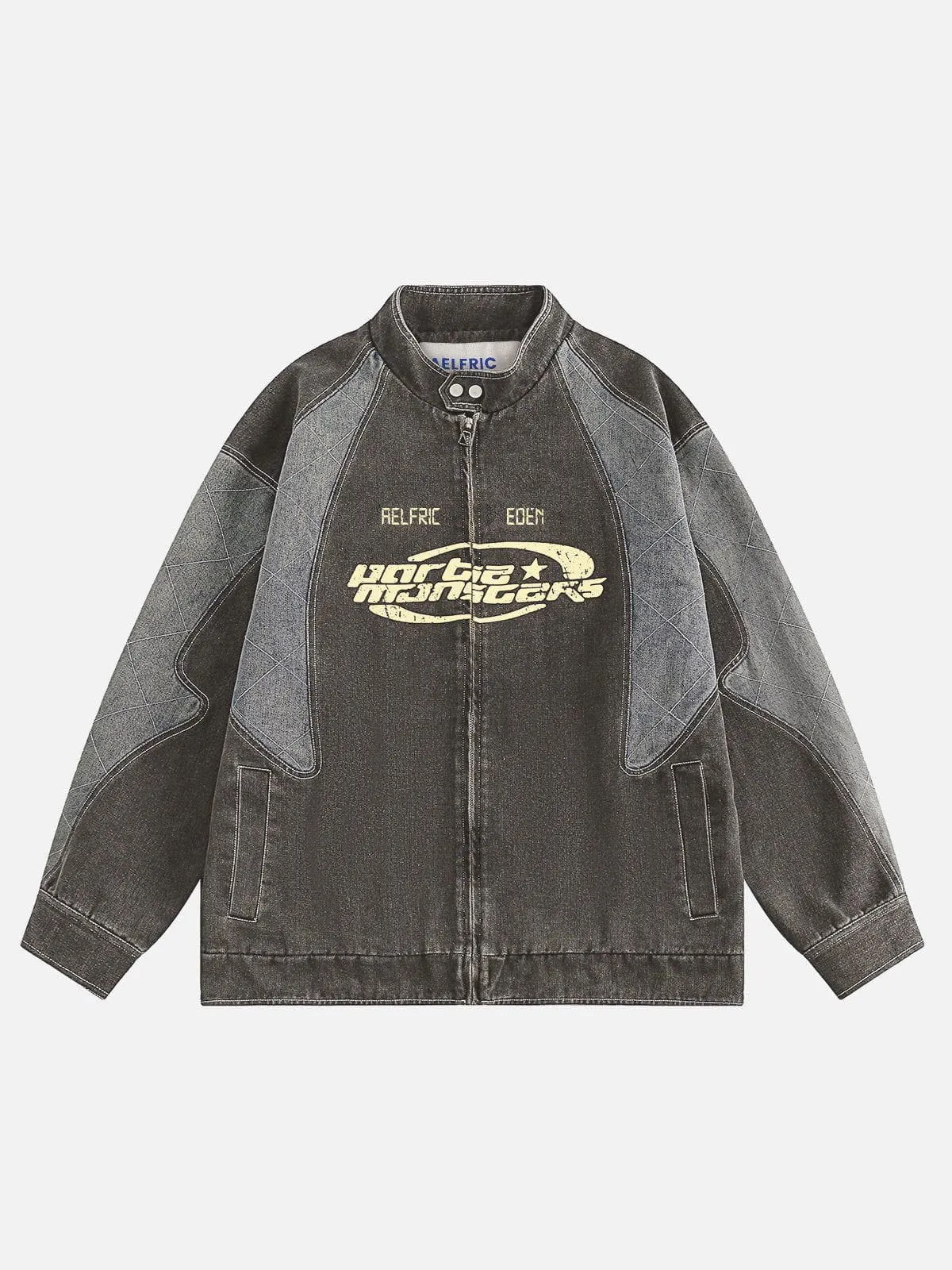 Aelfric Eden Letter Patchwork Washed Jacket sold by Aelfric Eden