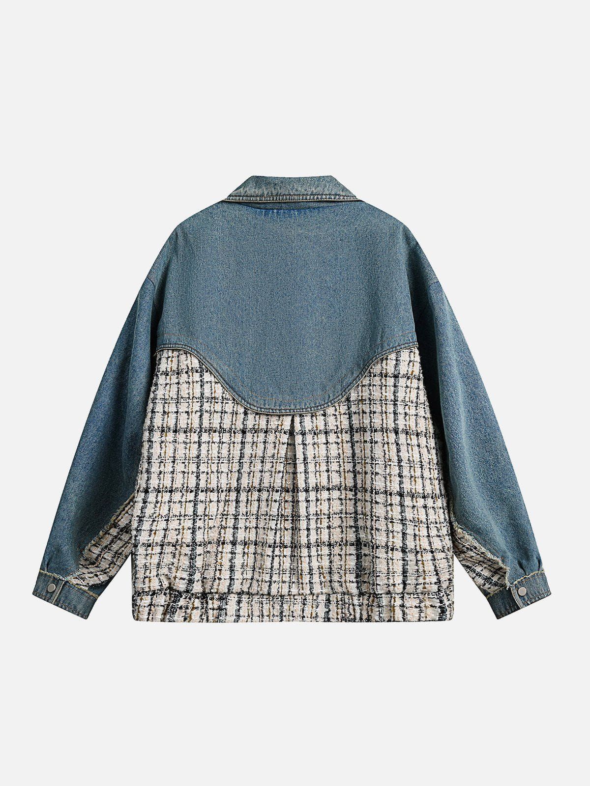 Aelfric Eden Plaid Patchwork Denim Jacket sold by Aelfric Eden product image thumbnail 4