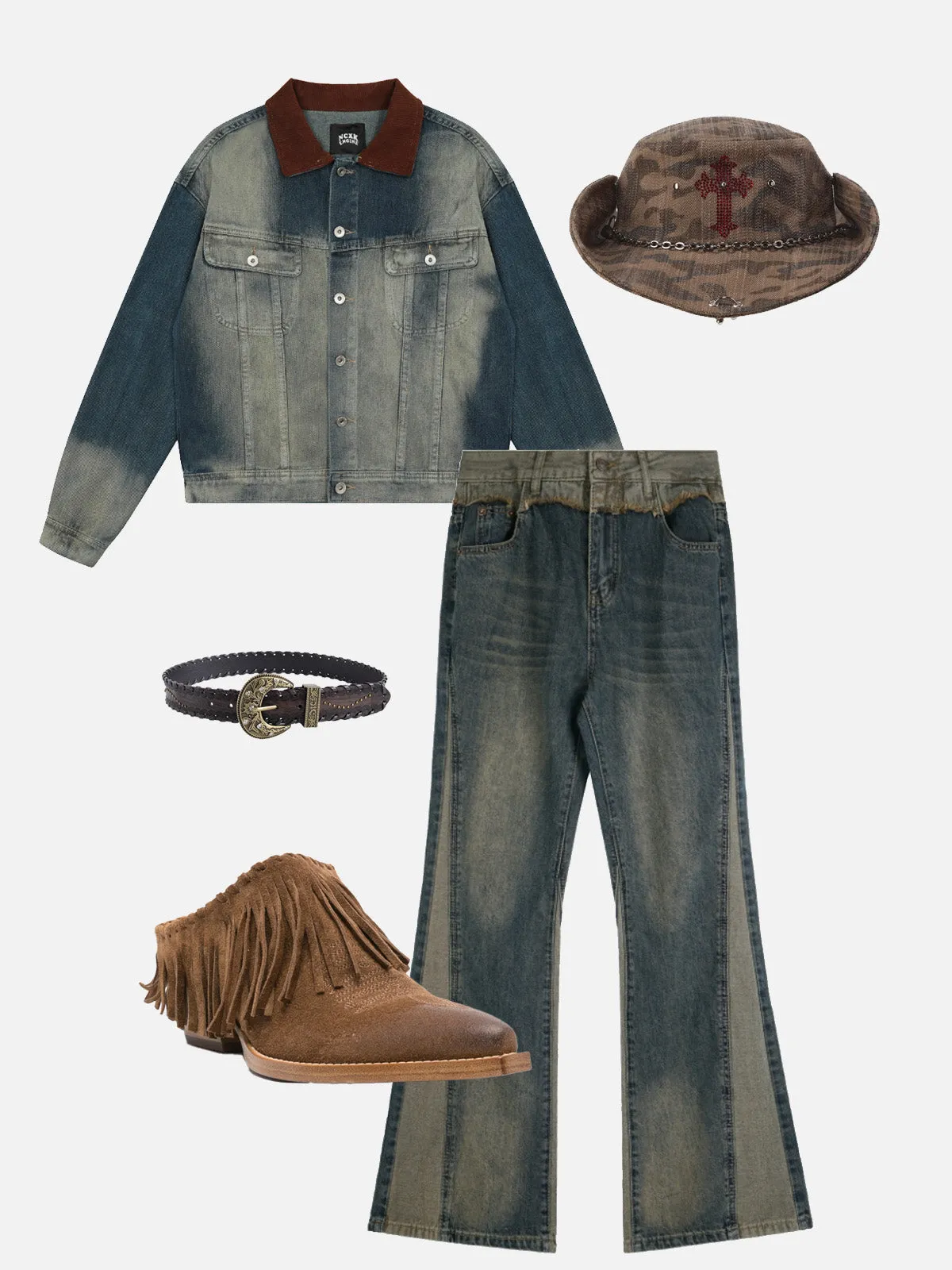 Aelfric Eden Gradient Crop Denim Jacket sold by Aelfric Eden product image thumbnail 3