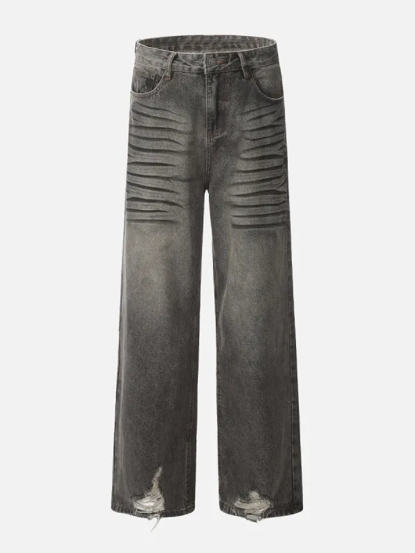 Aelfric Eden Line Print Washed Loose Jeans sold by Aelfric Eden