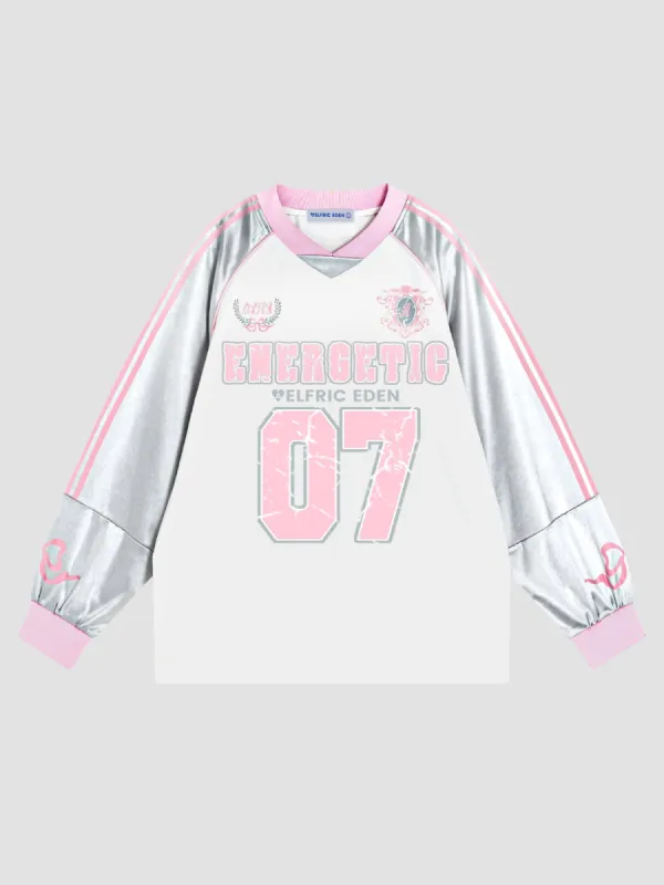 Aelfric Eden Broken Number Letter Print Sweatshirt sold by Aelfric Eden