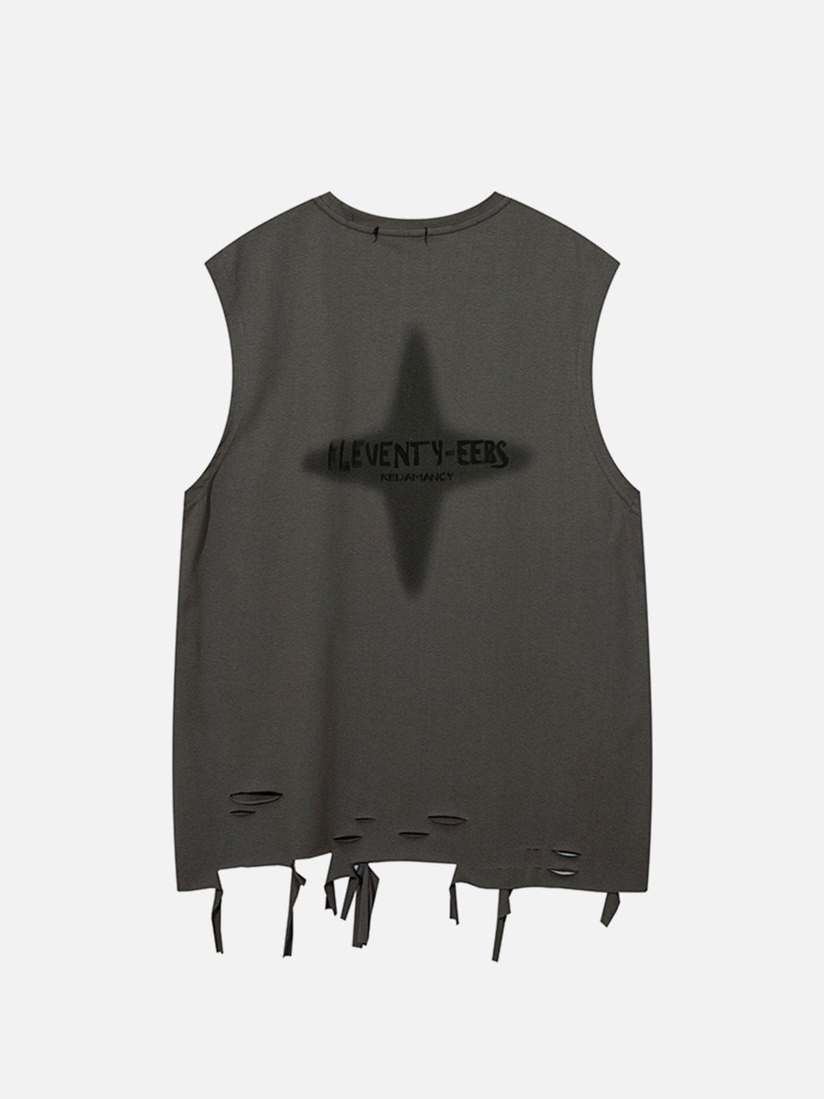 Cut Hem Star Cotton Tank Top sold by Aelfric Eden product image thumbnail 4
