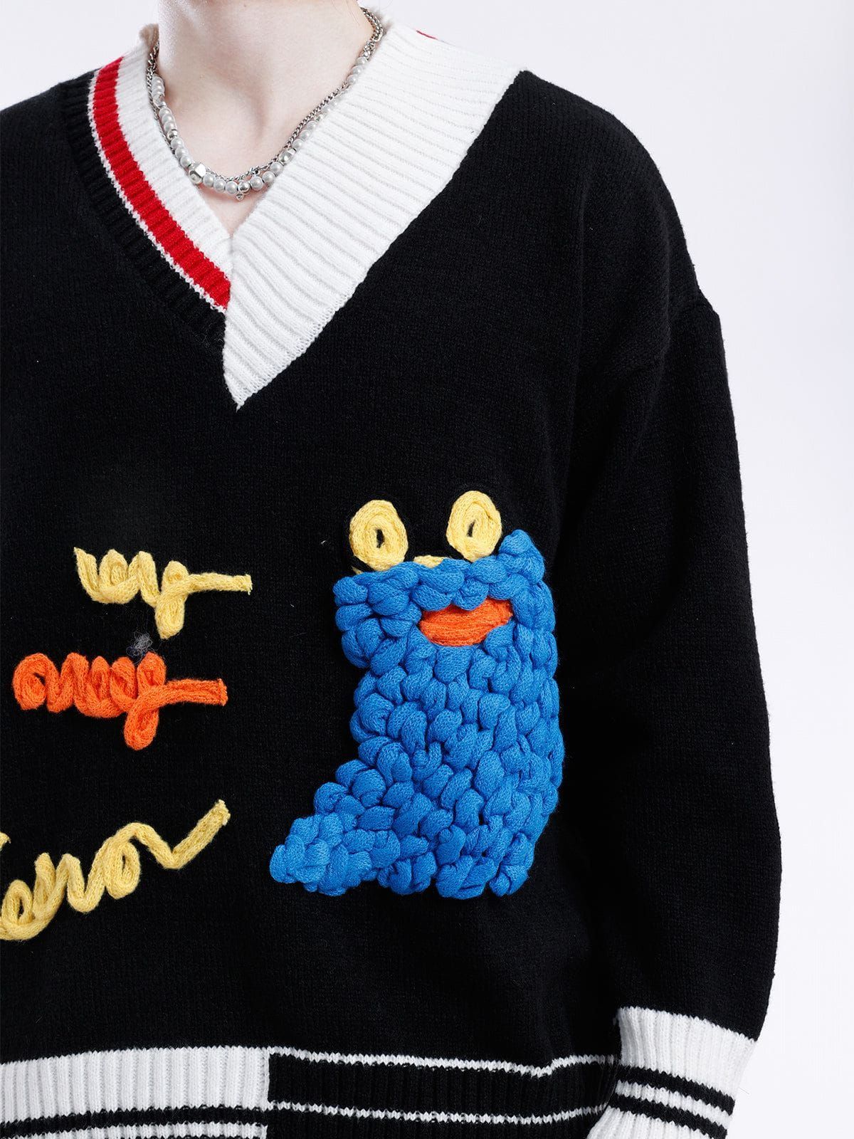 Aelfric Eden 3D Embroidery Patchwork Sweater sold by Aelfric Eden product image thumbnail 3