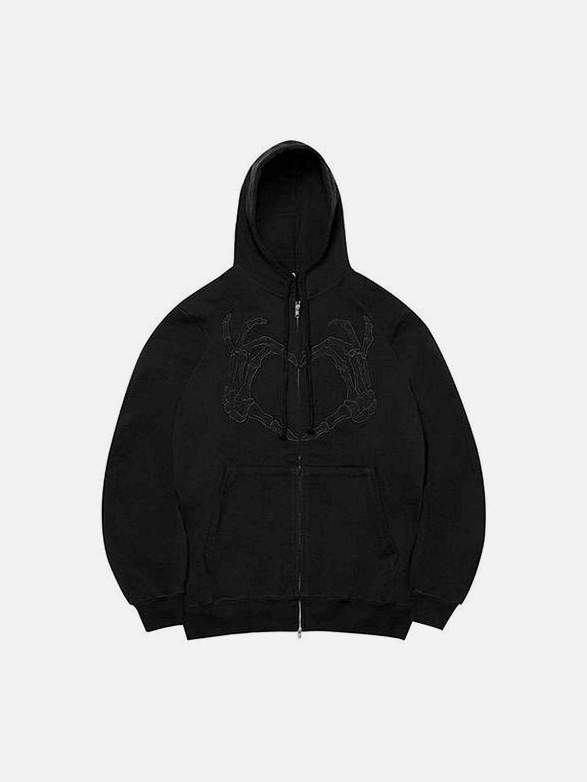 Aelfric Eden Embroidery Heart Skeleton Hoodie sold by Aelfric Eden product image thumbnail 2