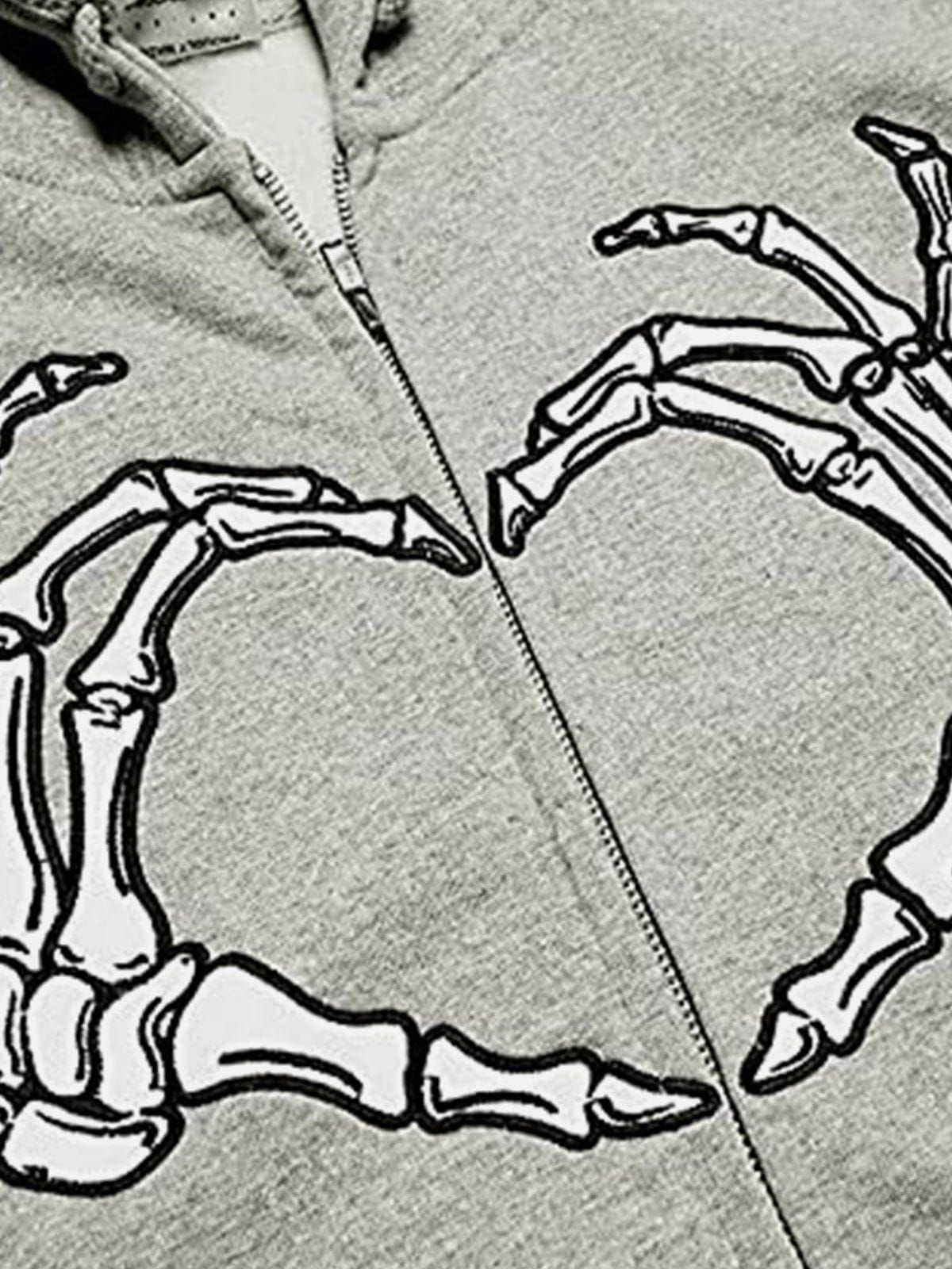 Aelfric Eden Embroidery Heart Skeleton Hoodie sold by Aelfric Eden product image thumbnail 4