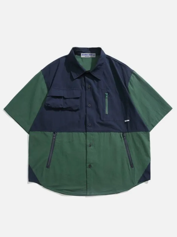 Aelfric Eden Pocket Color Blocking Short Sleeve Shirts sold by Aelfric Eden
