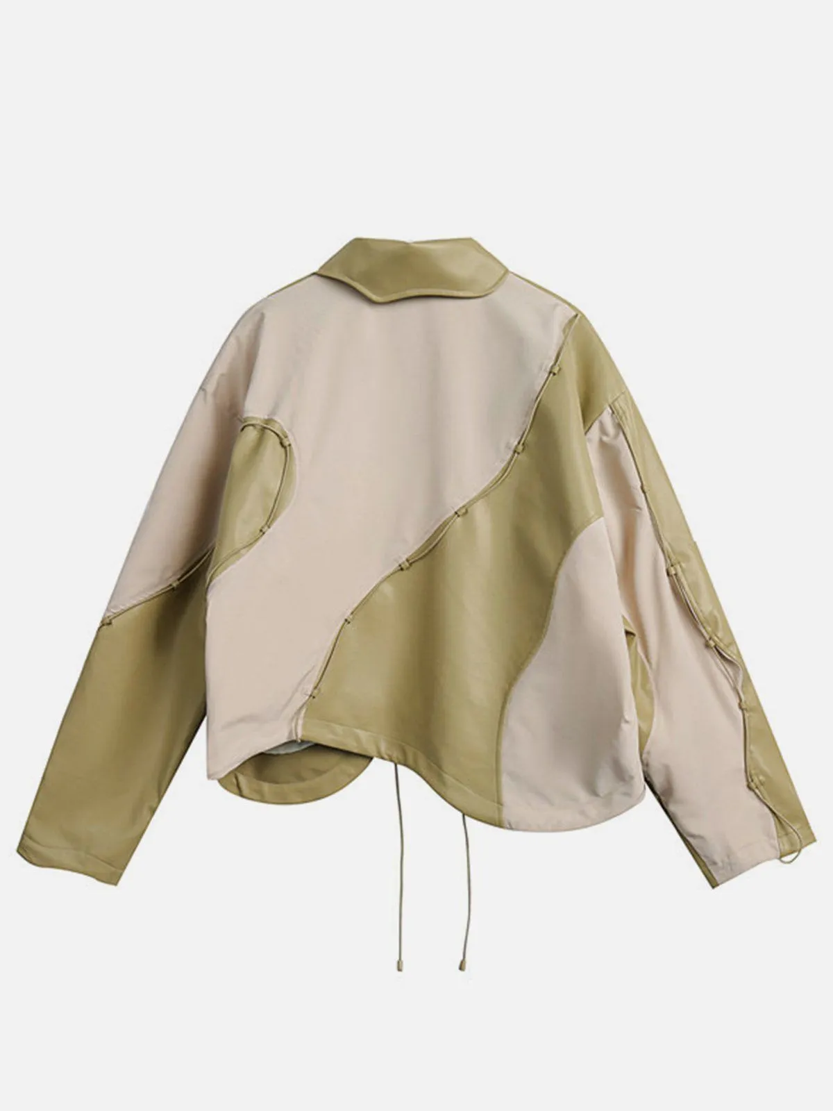 Irregular Patchwork Leather Jacket sold by Aelfric Eden product image thumbnail 4