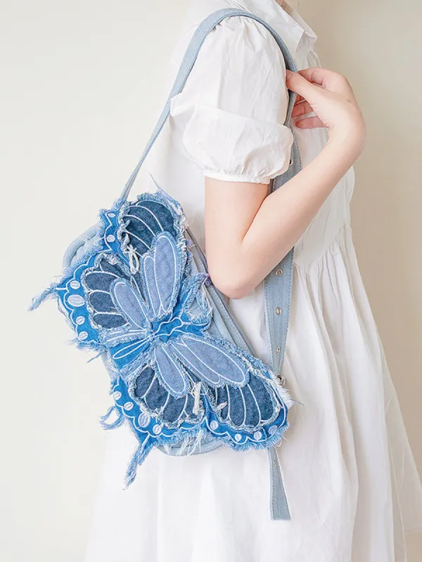 Tassel Denim Butterfly Crossbody Bag made by Aelfric Eden