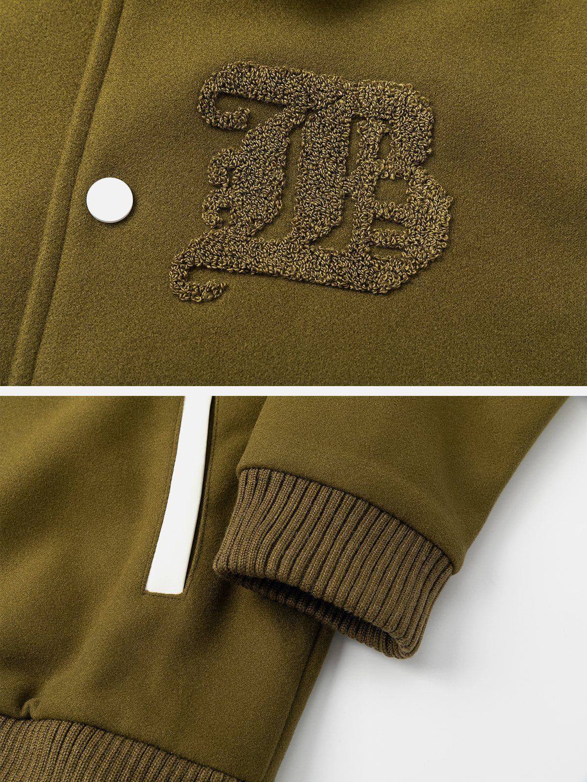 Aelfric Eden Flocking Letters Tweed Varsity Jacket sold by Aelfric Eden product image thumbnail 5