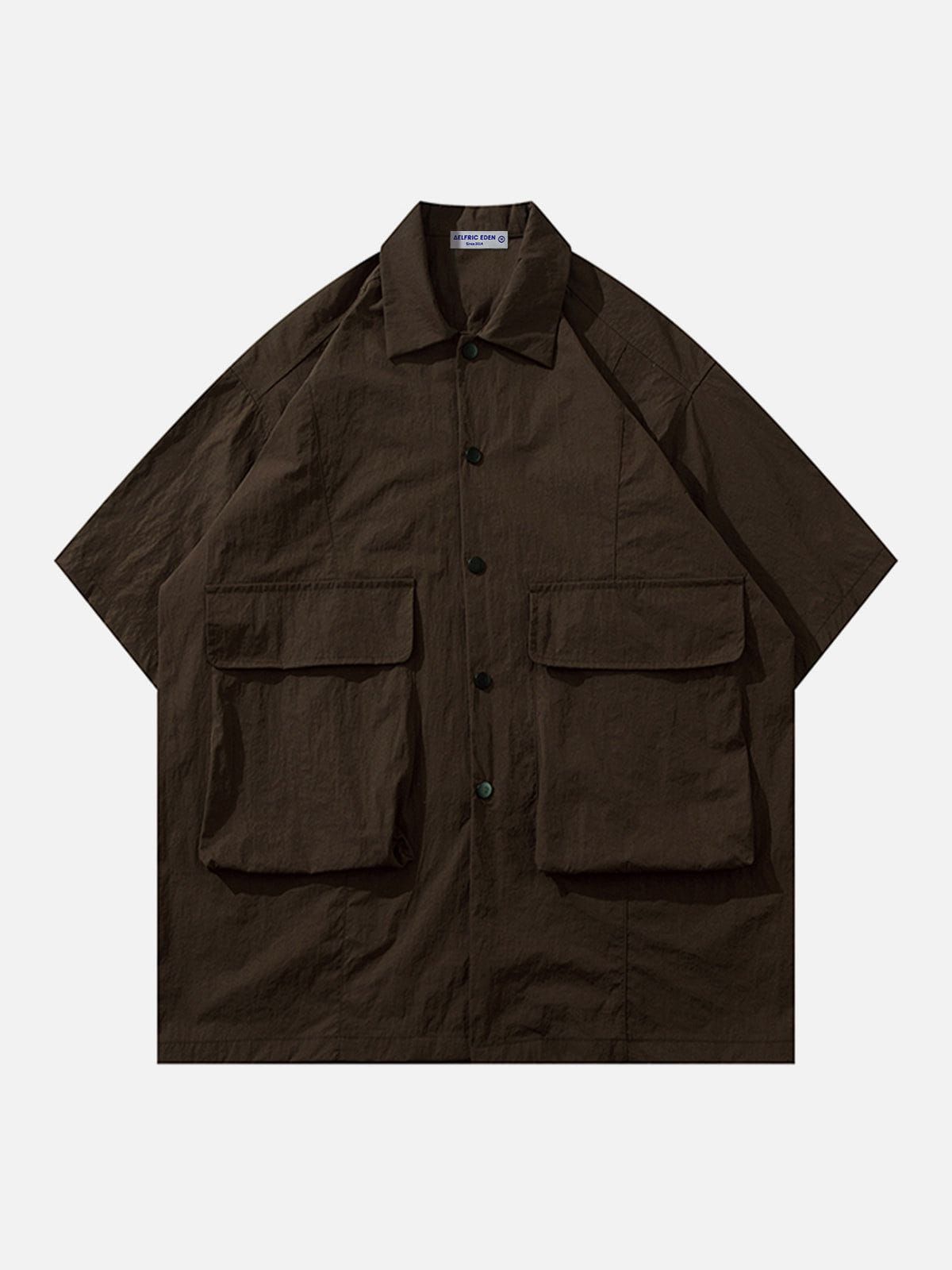 Aelfric Eden Vintage Pockets Flap Short Sleeve Shirts sold by Aelfric Eden product image thumbnail 3