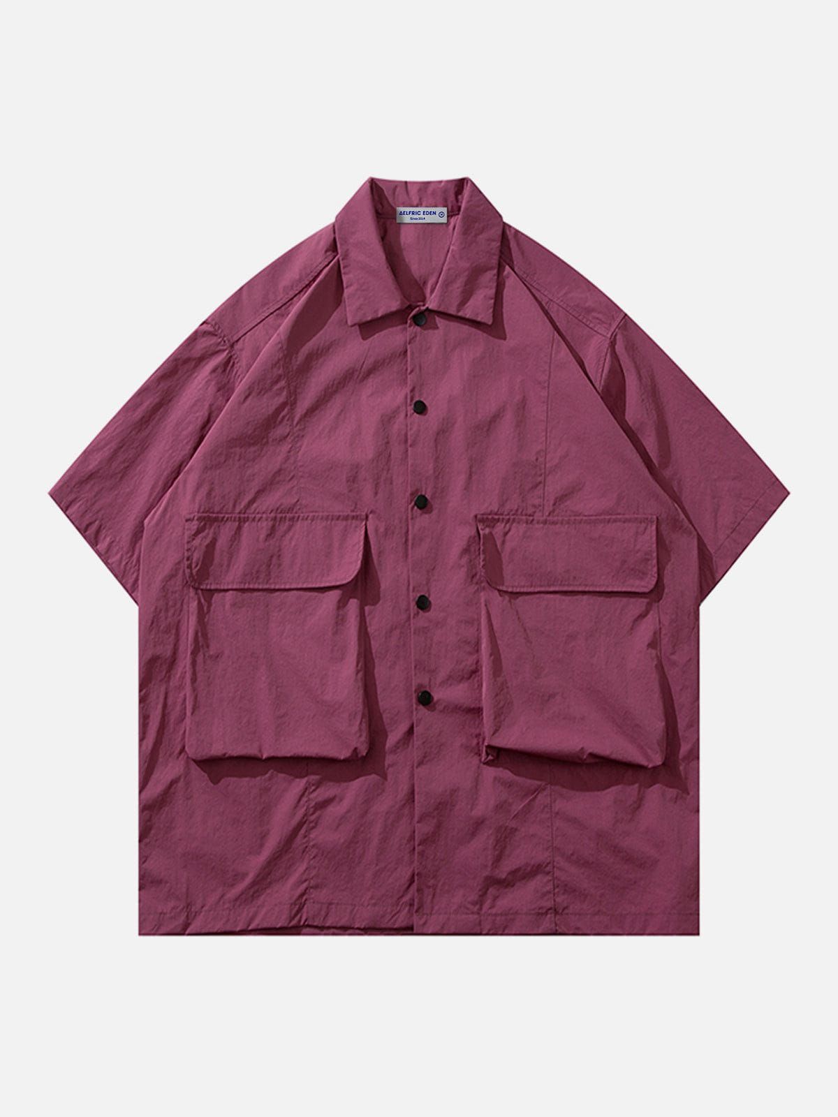 Aelfric Eden Vintage Pockets Flap Short Sleeve Shirts sold by Aelfric Eden