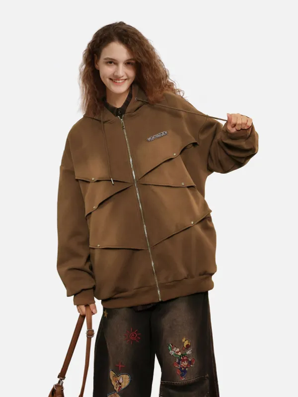 Aelfric Eden Rivet Deconstructive Patchwork Zip Up Hoodie made by Aelfric Eden