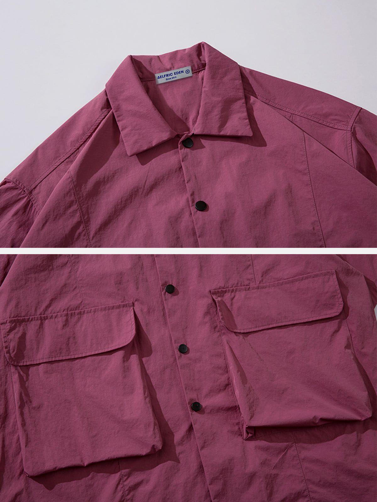 Aelfric Eden Vintage Pockets Flap Short Sleeve Shirts sold by Aelfric Eden product image thumbnail 5