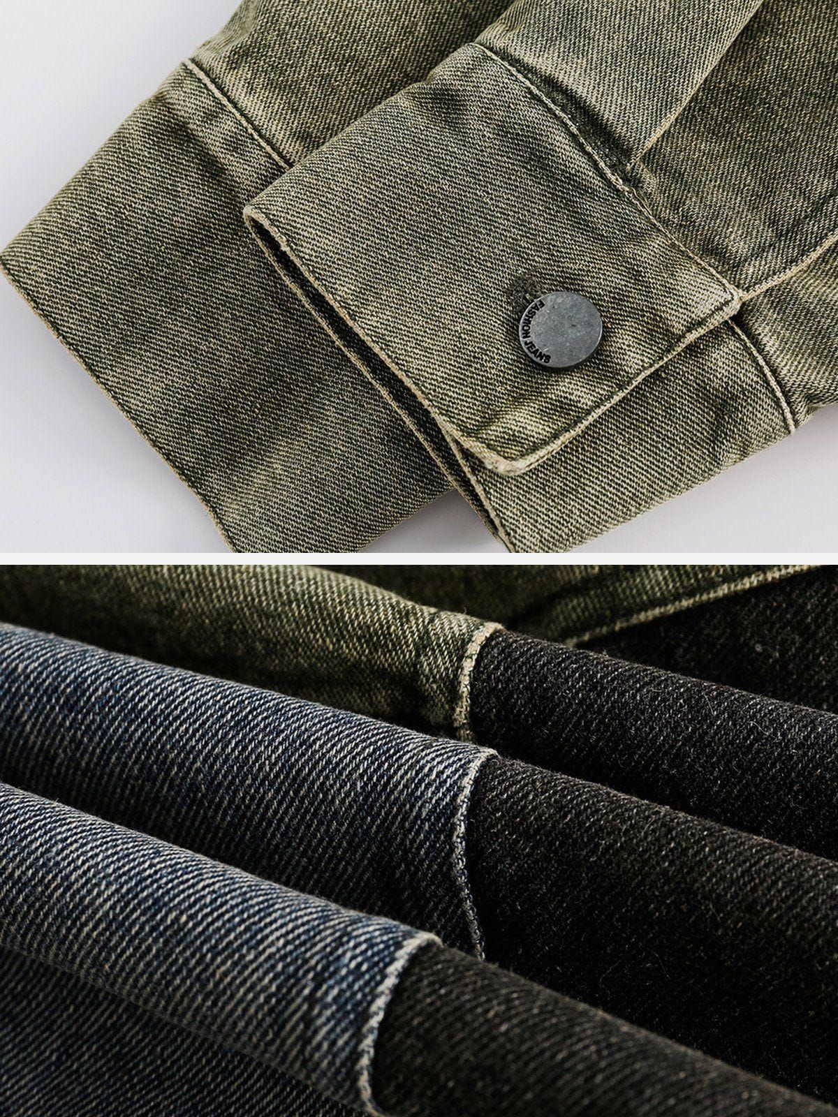 Aelfric Eden Vintage Washed Patchwork Denim Jacket sold by Aelfric Eden product image thumbnail 4