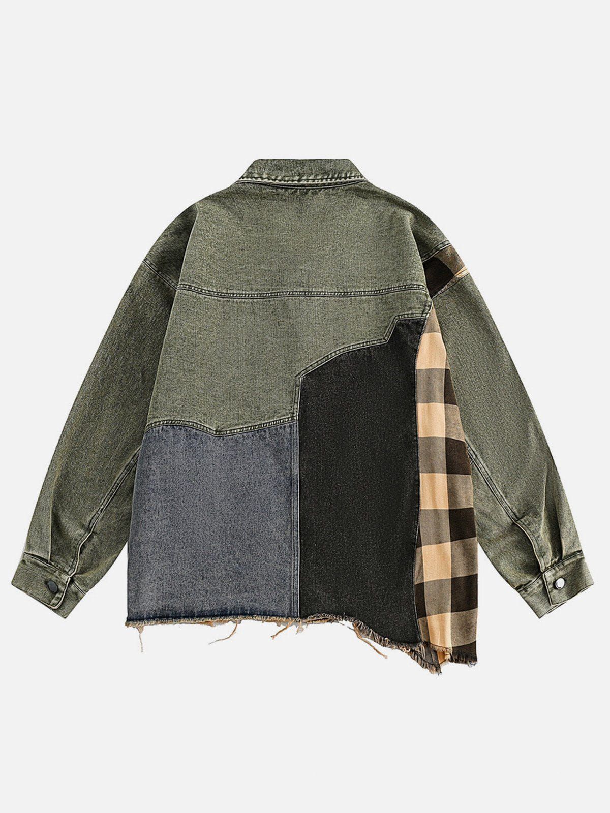 Aelfric Eden Vintage Washed Patchwork Denim Jacket sold by Aelfric Eden product image thumbnail 2