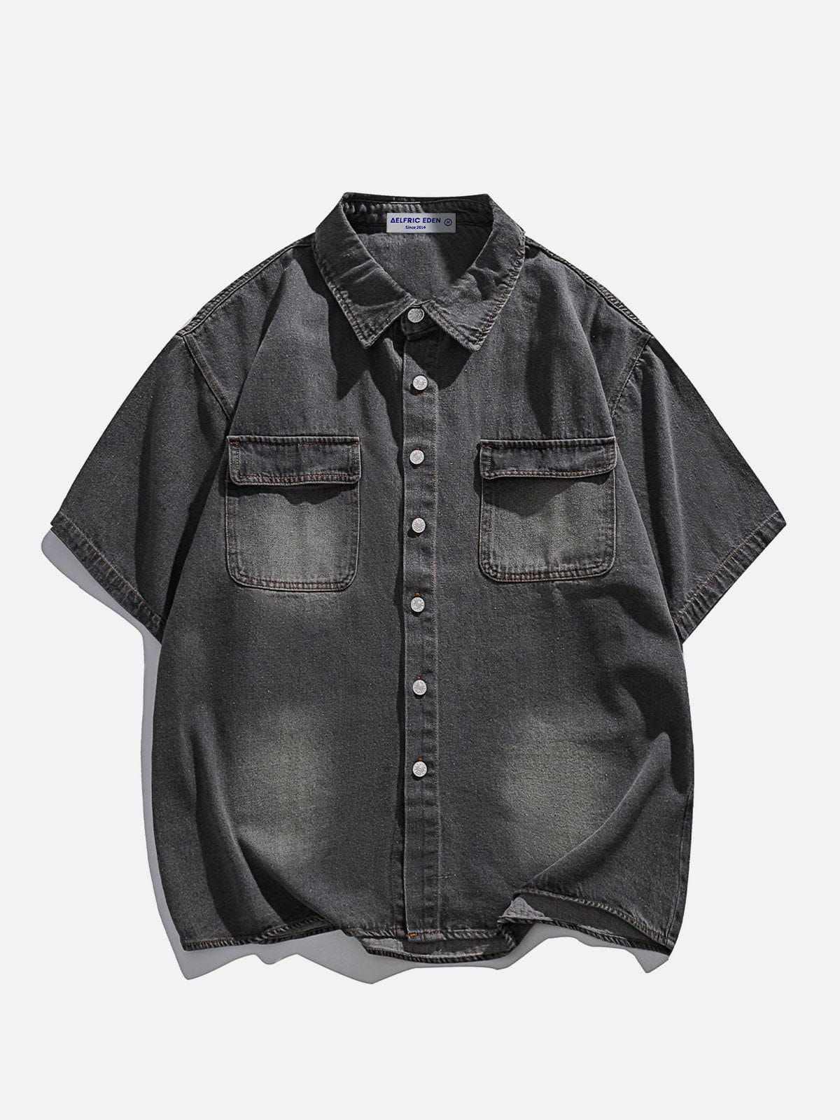 Aelfric Eden Denim Washed Short Sleeve Shirts sold by Aelfric Eden product image thumbnail 2