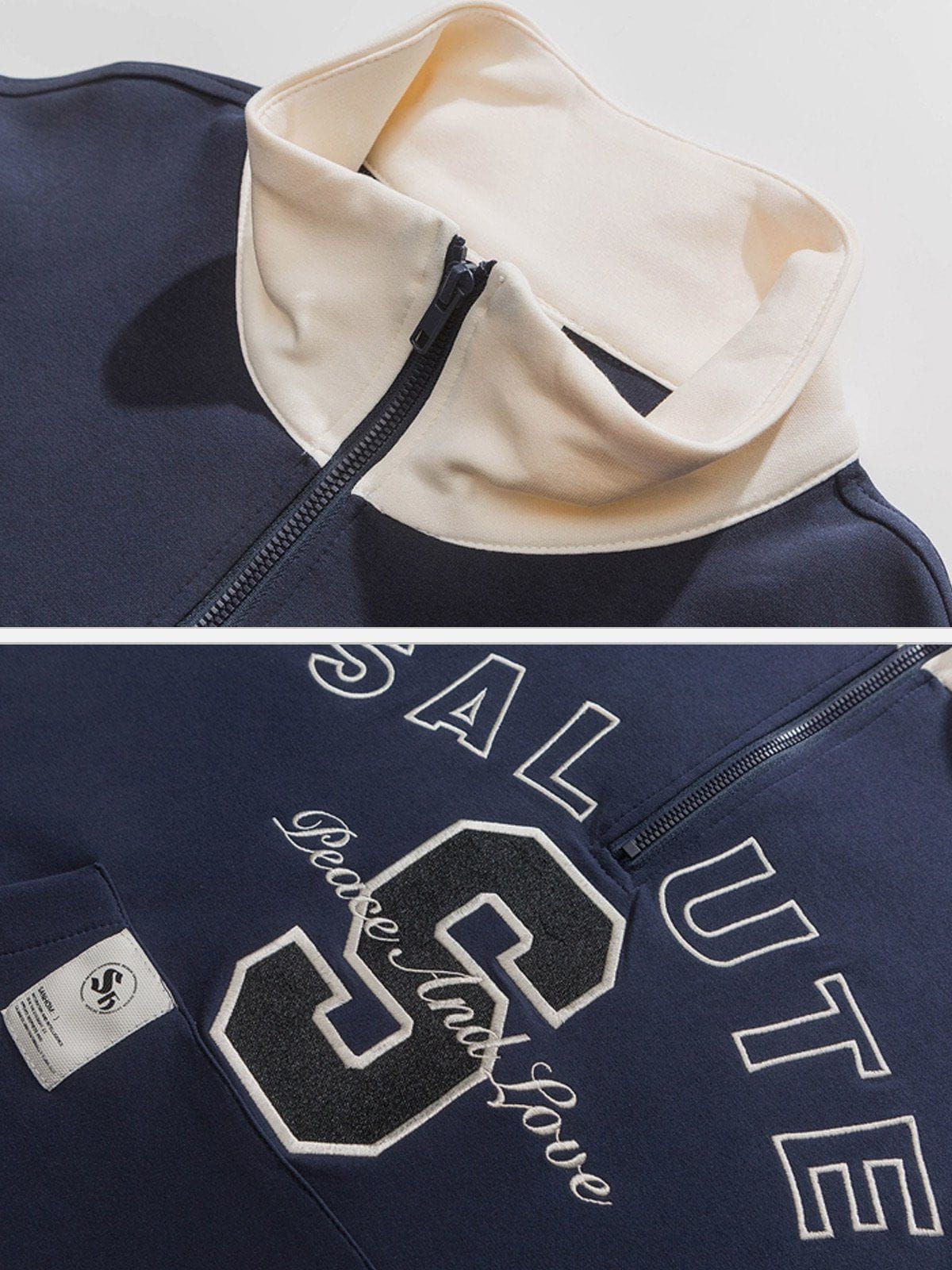 Aelfric Eden Stand Collar Patchwork Sweatshirt sold by Aelfric Eden product image thumbnail 6