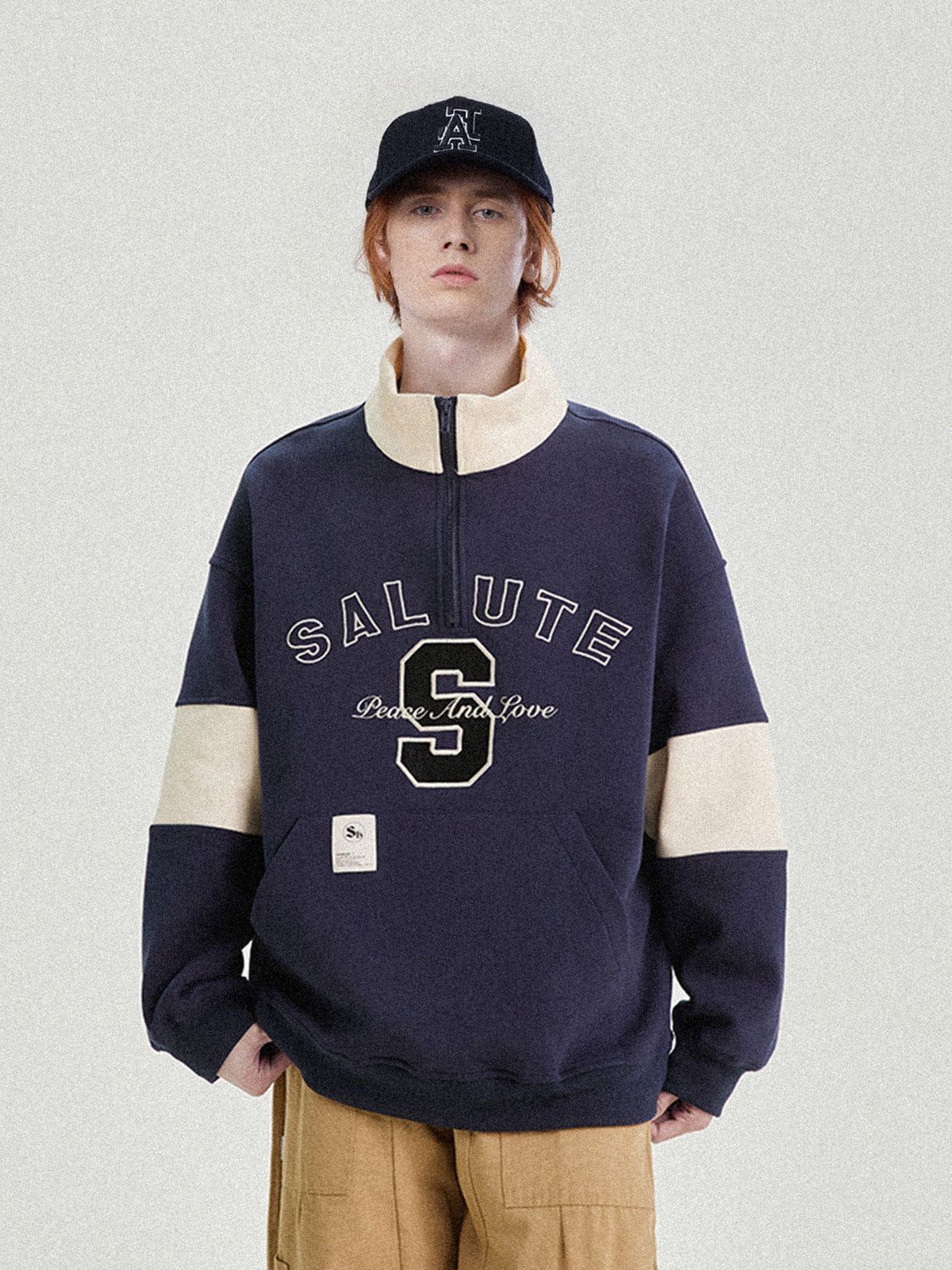 Aelfric Eden Stand Collar Patchwork Sweatshirt sold by Aelfric Eden product image thumbnail 3