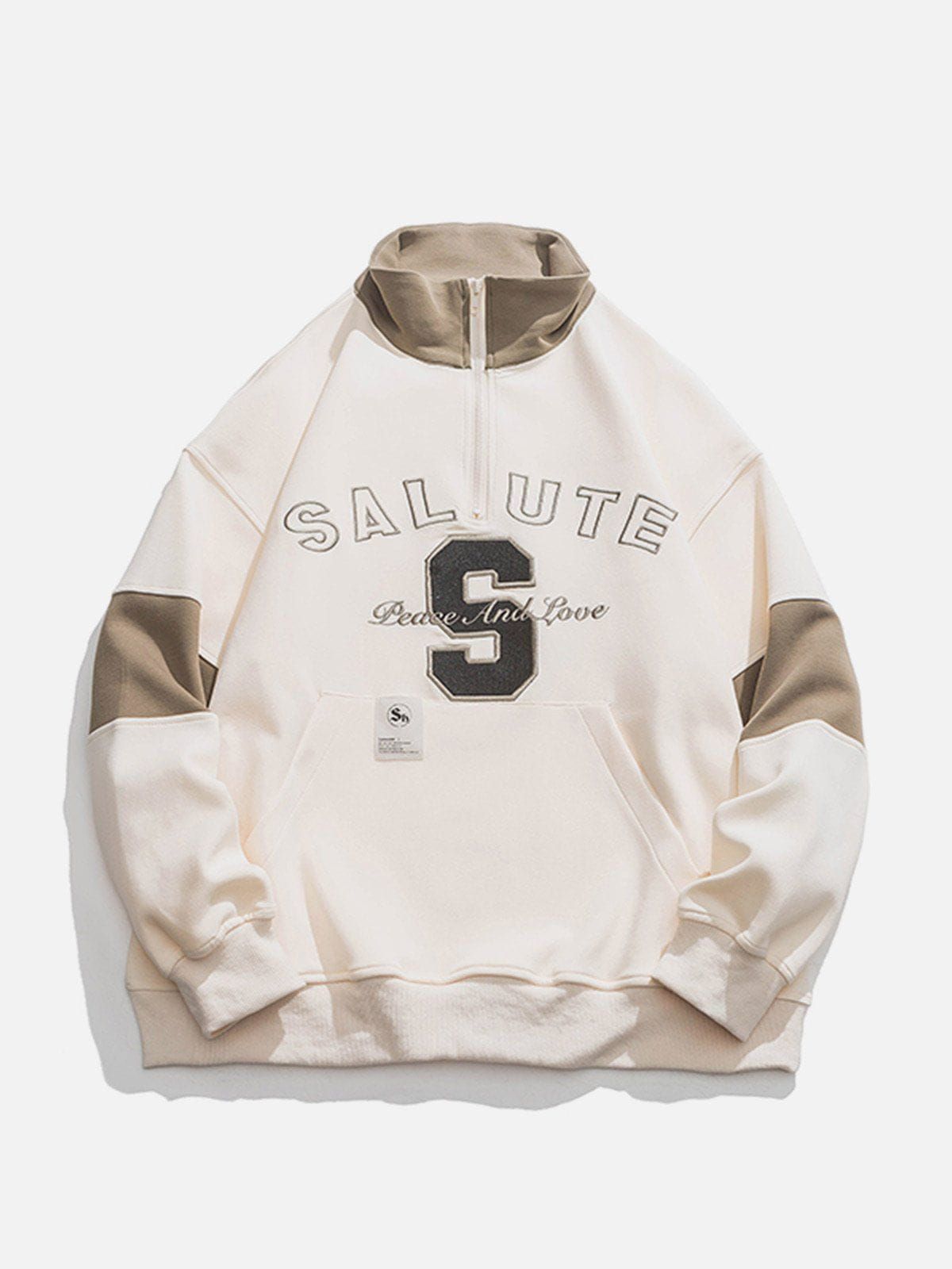 Aelfric Eden Stand Collar Patchwork Sweatshirt sold by Aelfric Eden product image thumbnail 2