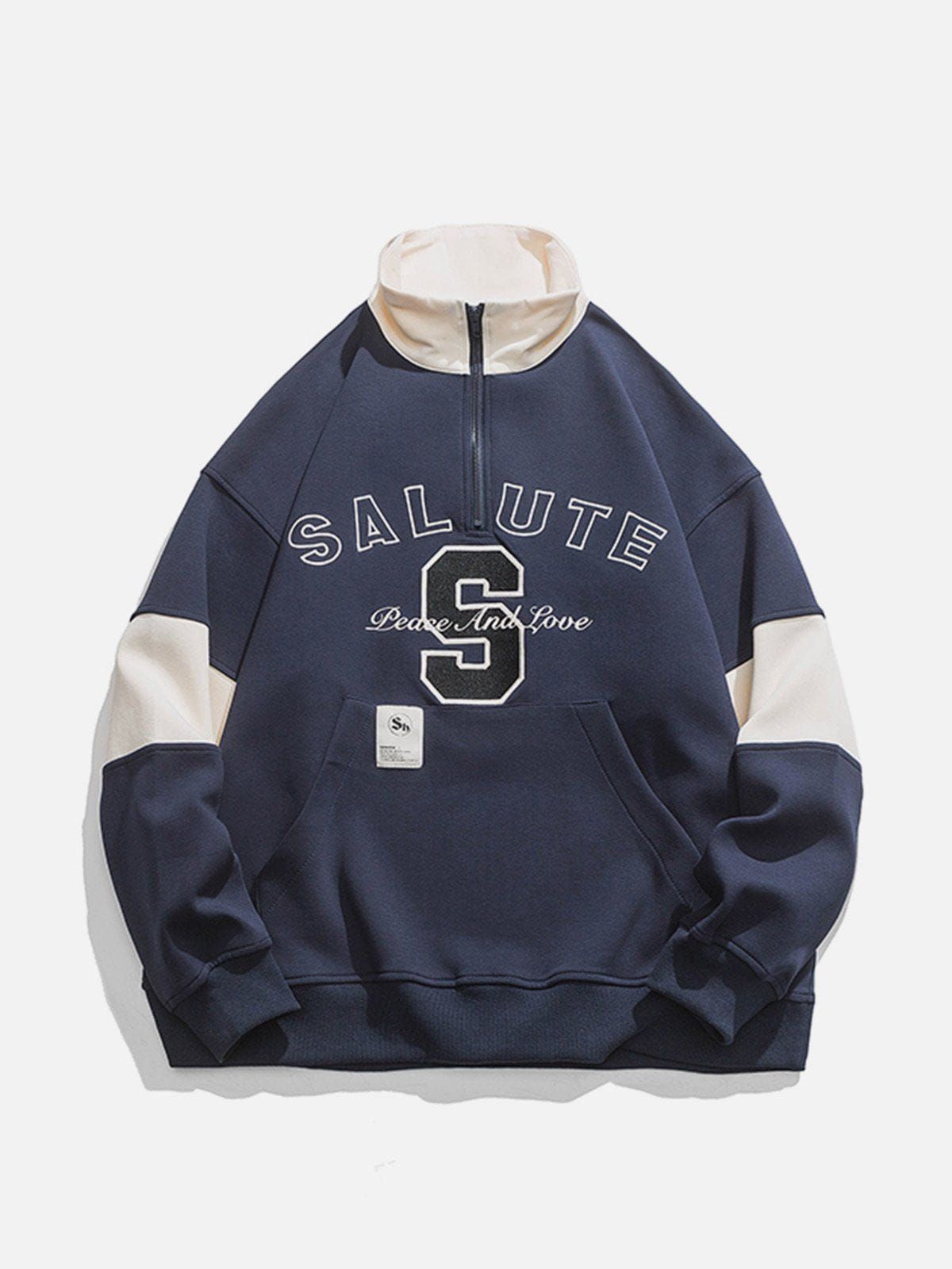 Aelfric Eden Stand Collar Patchwork Sweatshirt sold by Aelfric Eden