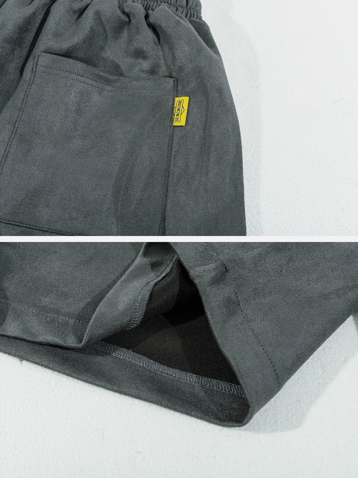 Aelfric Eden Embroidery Letters Suede Shorts sold by Aelfric Eden product image thumbnail 5