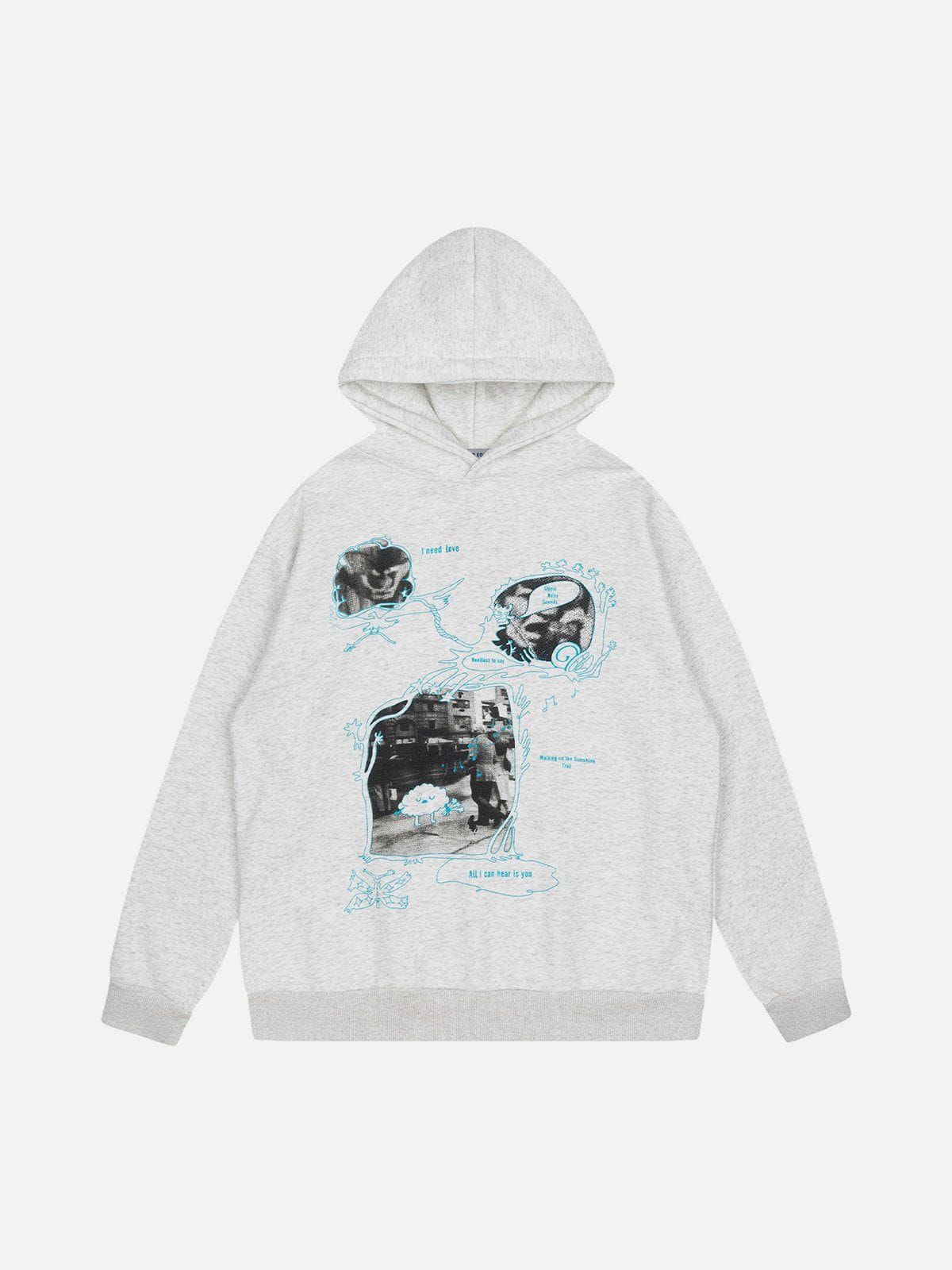 Aelfric Eden Black And White Sliced Print Pullover Hoodie sold by Aelfric Eden