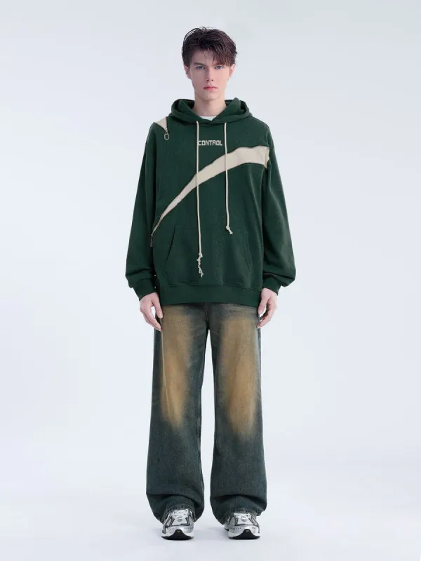 Aelfric Eden Contrast Patchwork Zip-up Leisure Hoodie sold by Aelfric Eden