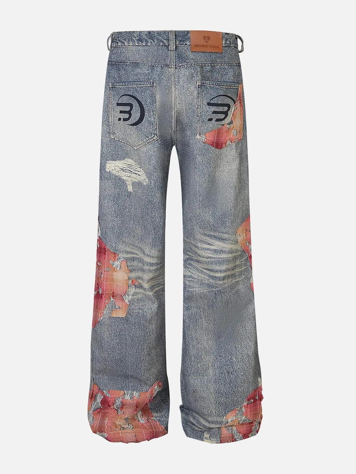 Aelfric Eden Distressed Lace Patchwork Jeans sold by Aelfric Eden product image thumbnail 4