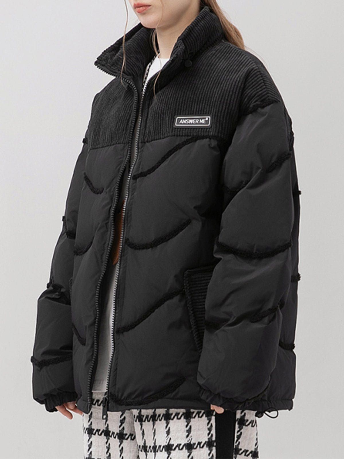 Aelfric Eden Basic Quilted Patchwork Corduroy Winter Coat sold by Aelfric Eden product image thumbnail 9