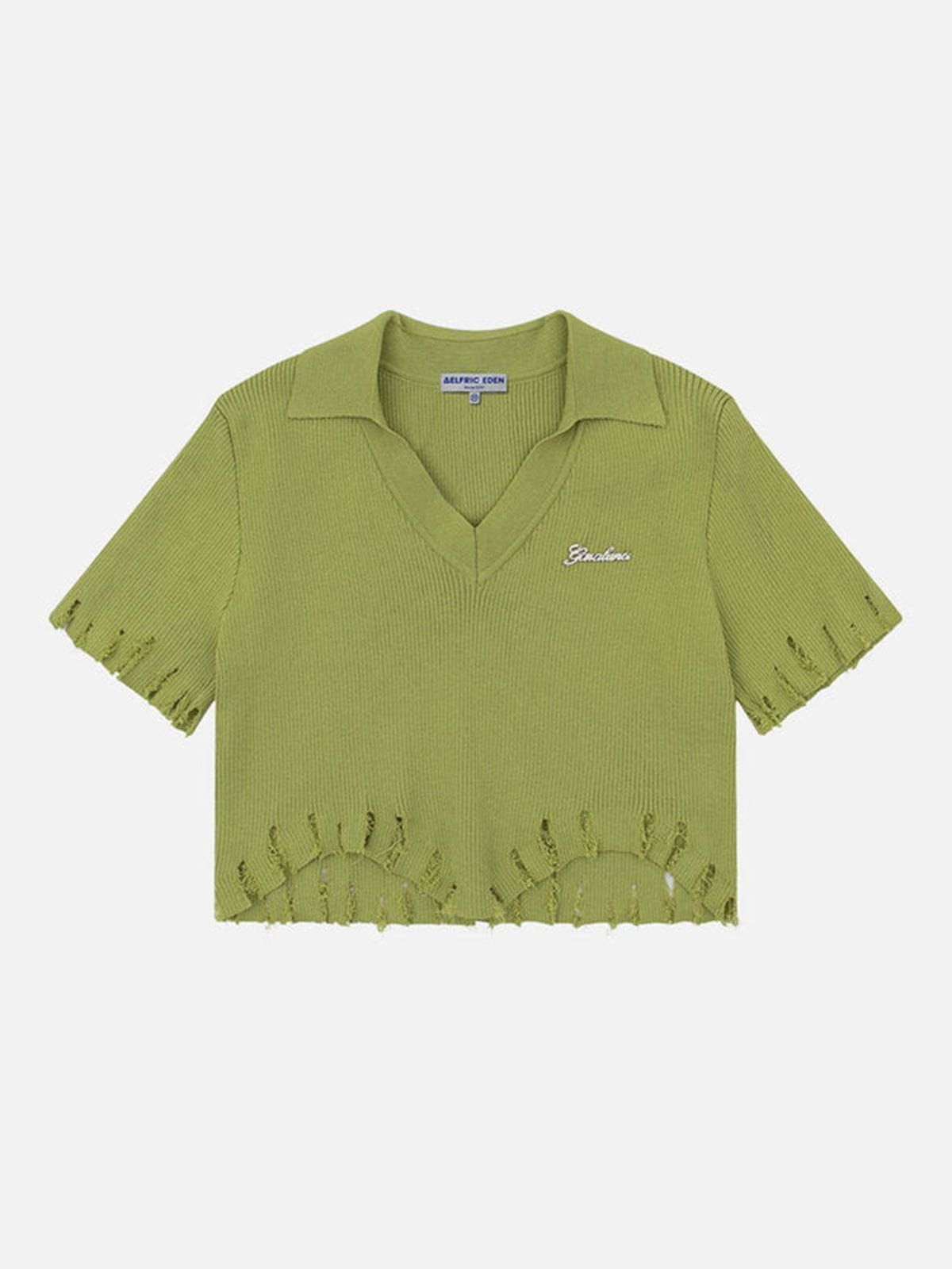 Irregular Hem Lapel Tee sold by Aelfric Eden