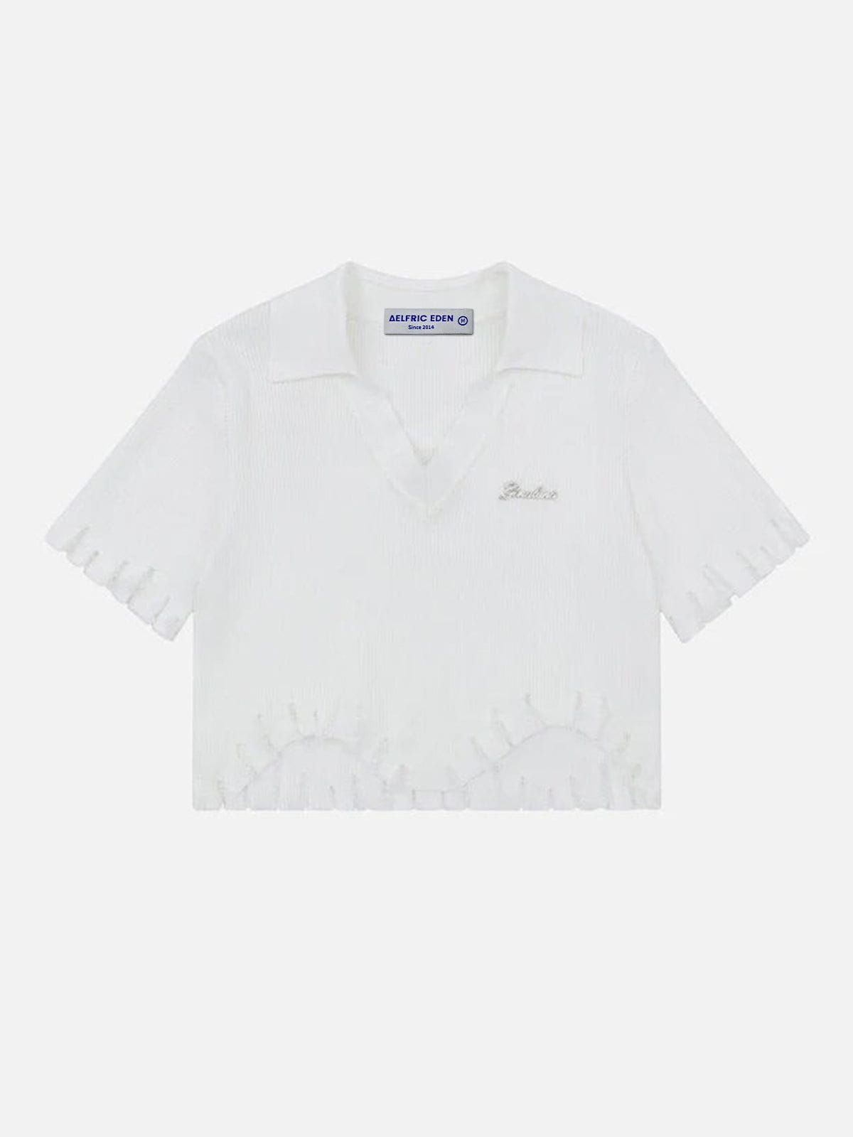 Irregular Hem Lapel Tee sold by Aelfric Eden product image thumbnail 2